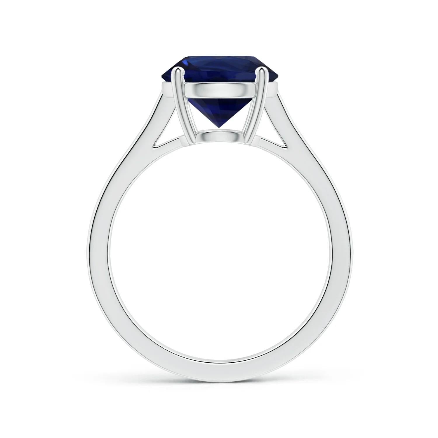 For Sale:  ANGARA GIA Certified Natural Blue Sapphire Ring in White Gold with Diamonds 2