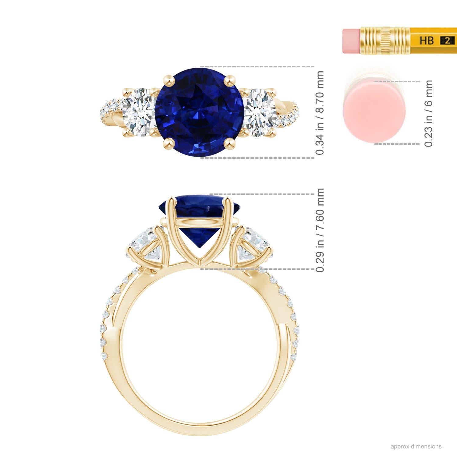 For Sale:  GIA Certified Natural Blue Sapphire Ring in Yellow Gold with Diamonds 4