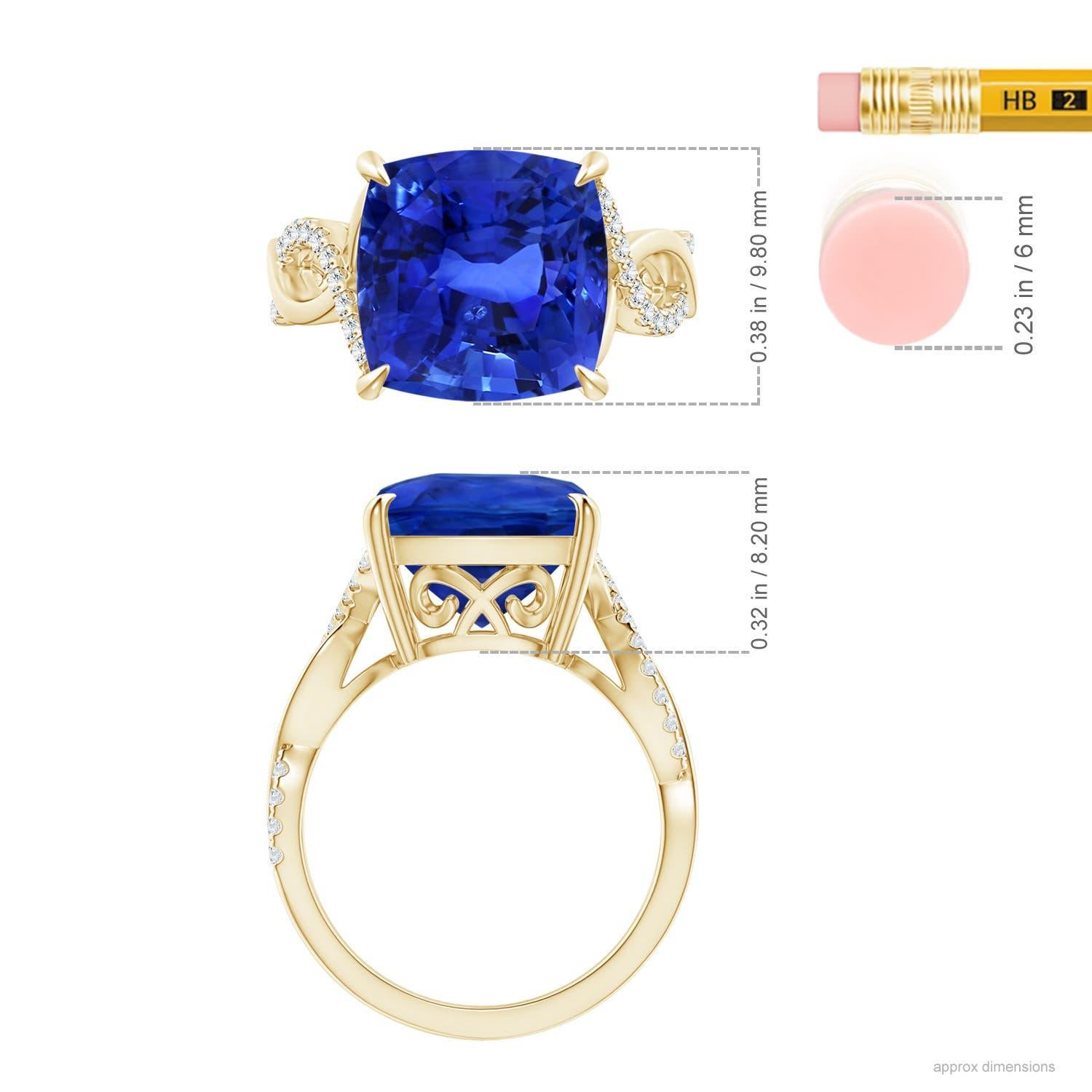 En vente :  Angara Bague en or jaune avec diamants et saphir bleu naturel certifié par le GIA 5