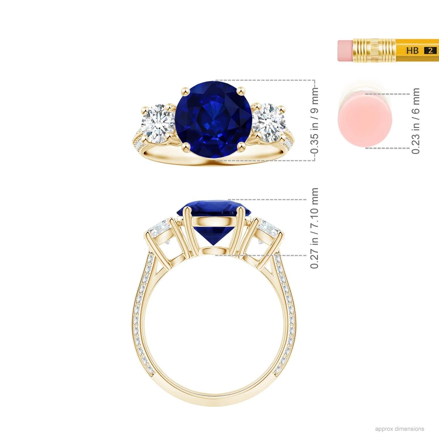 For Sale:  ANGARA GIA Certified Natural Blue Sapphire Ring in Yellow Gold with Diamonds 5