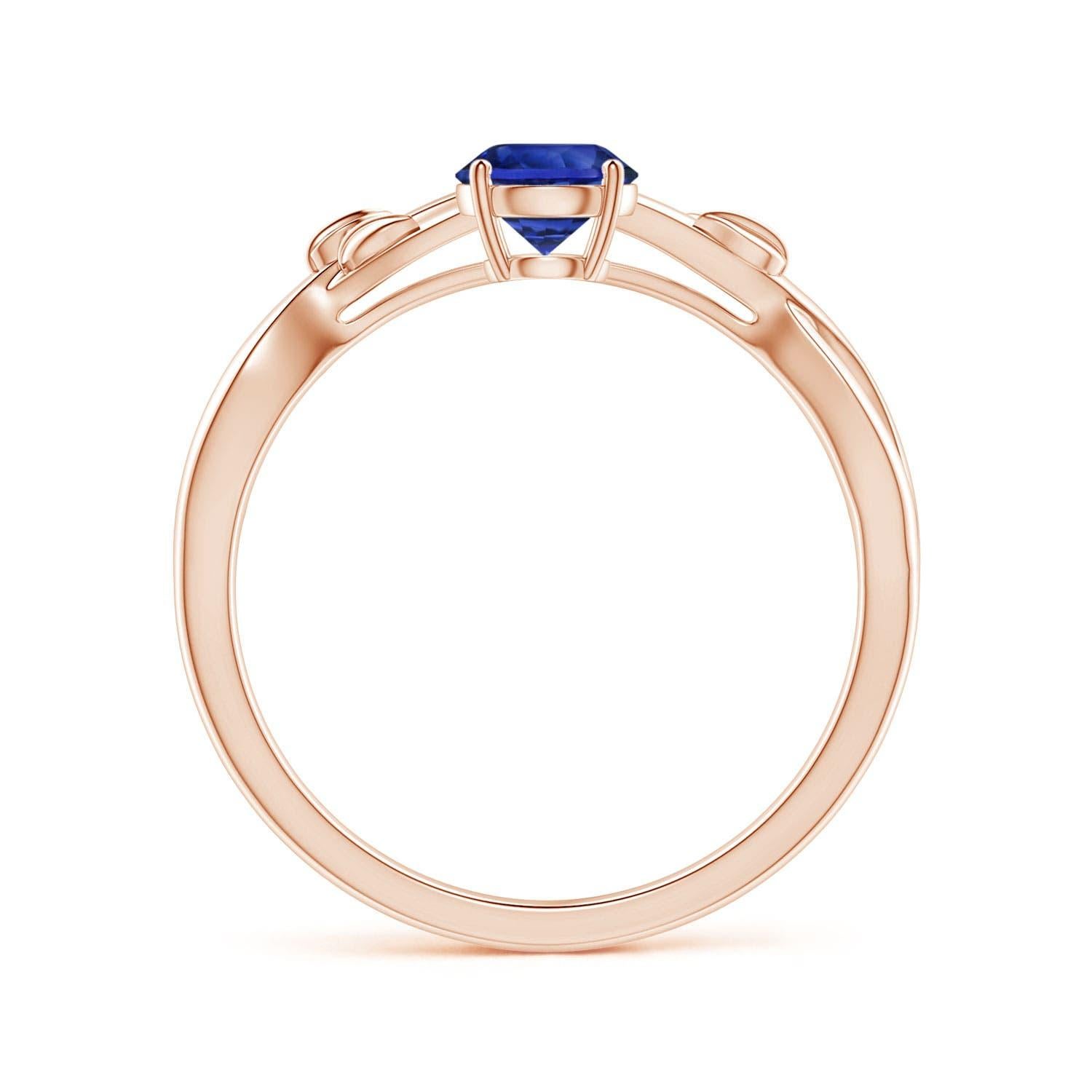 For Sale:  ANGARA GIA Certified Natural 1.33ct Blue Sapphire Solitaire Ring 14K Rose Gold 3