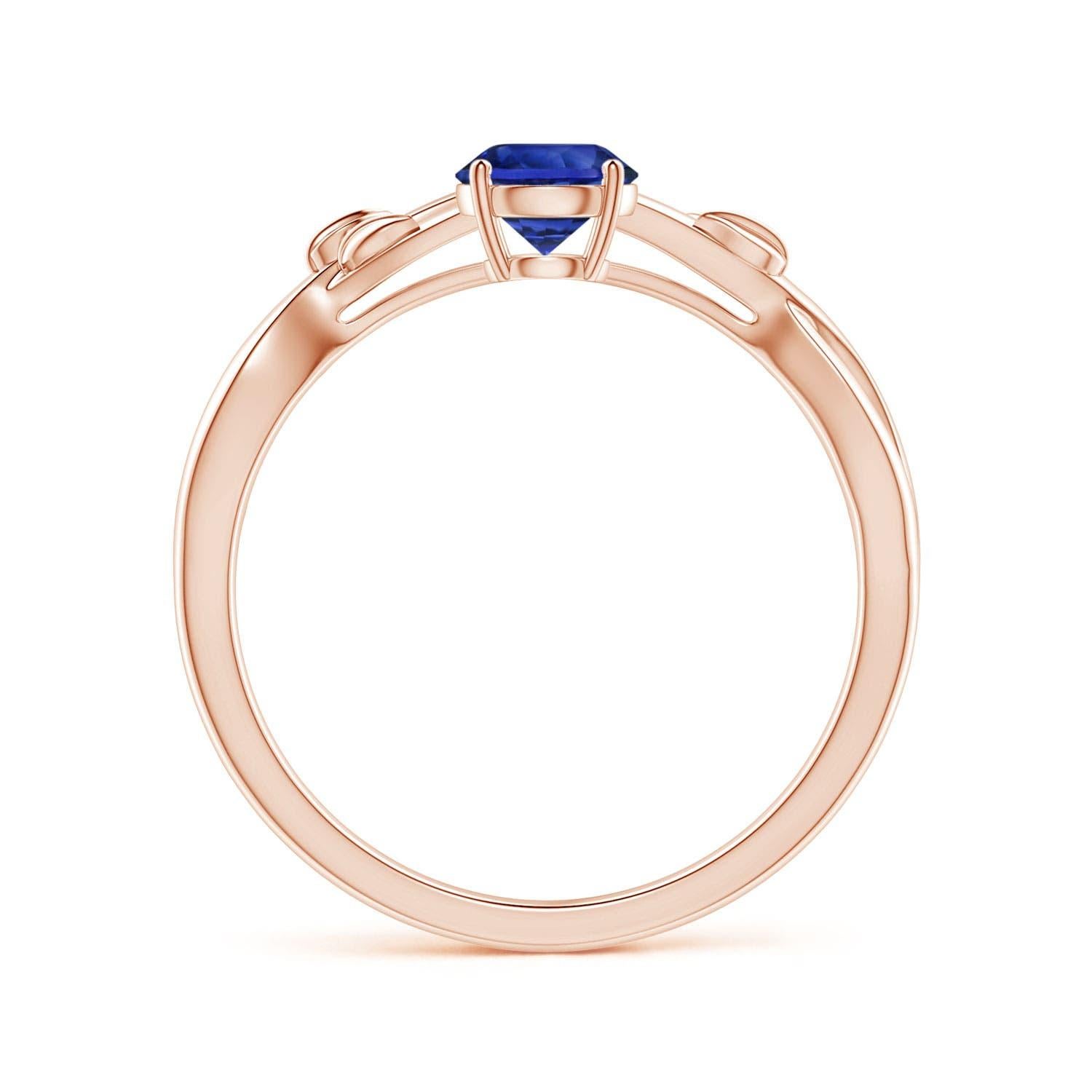 For Sale:  ANGARA GIA Certified Natural 1.33ct Blue Sapphire Solitaire Ring 18K Rose Gold  3