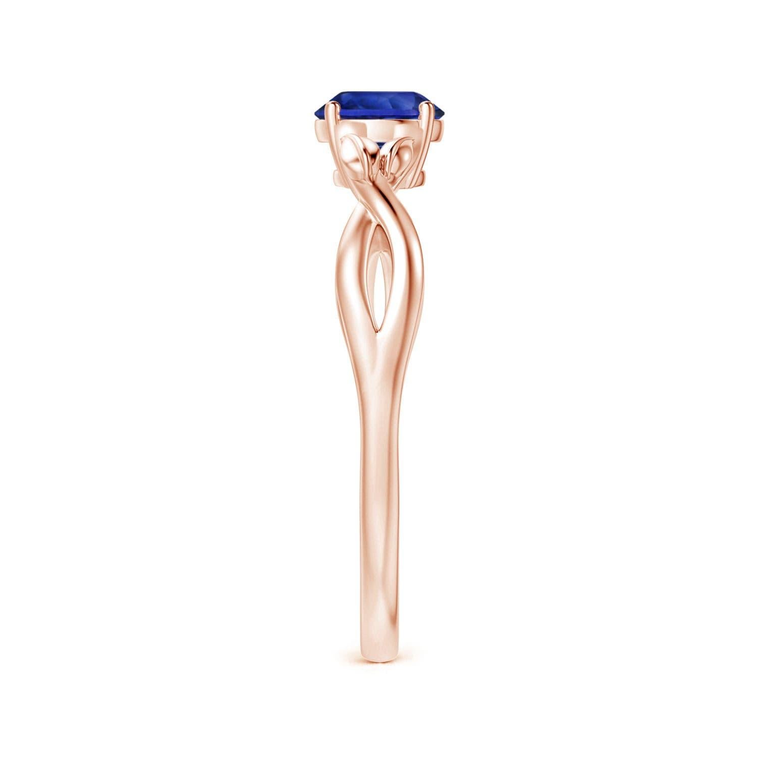 For Sale:  ANGARA GIA Certified Natural 1.33ct Blue Sapphire Solitaire Ring 18K Rose Gold  4