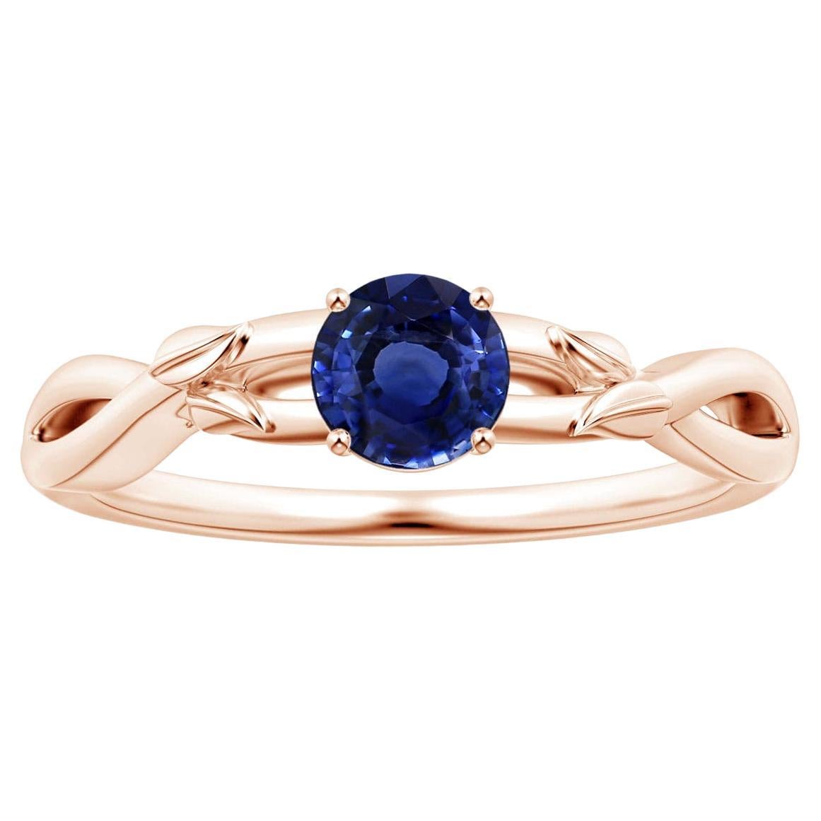 For Sale:  ANGARA GIA Certified Natural 1.33ct Blue Sapphire Solitaire Ring 14K Rose Gold