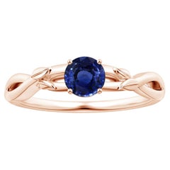ANGARA GIA Certified Natural 1.33ct Blue Sapphire Solitaire Ring 14K Rose Gold