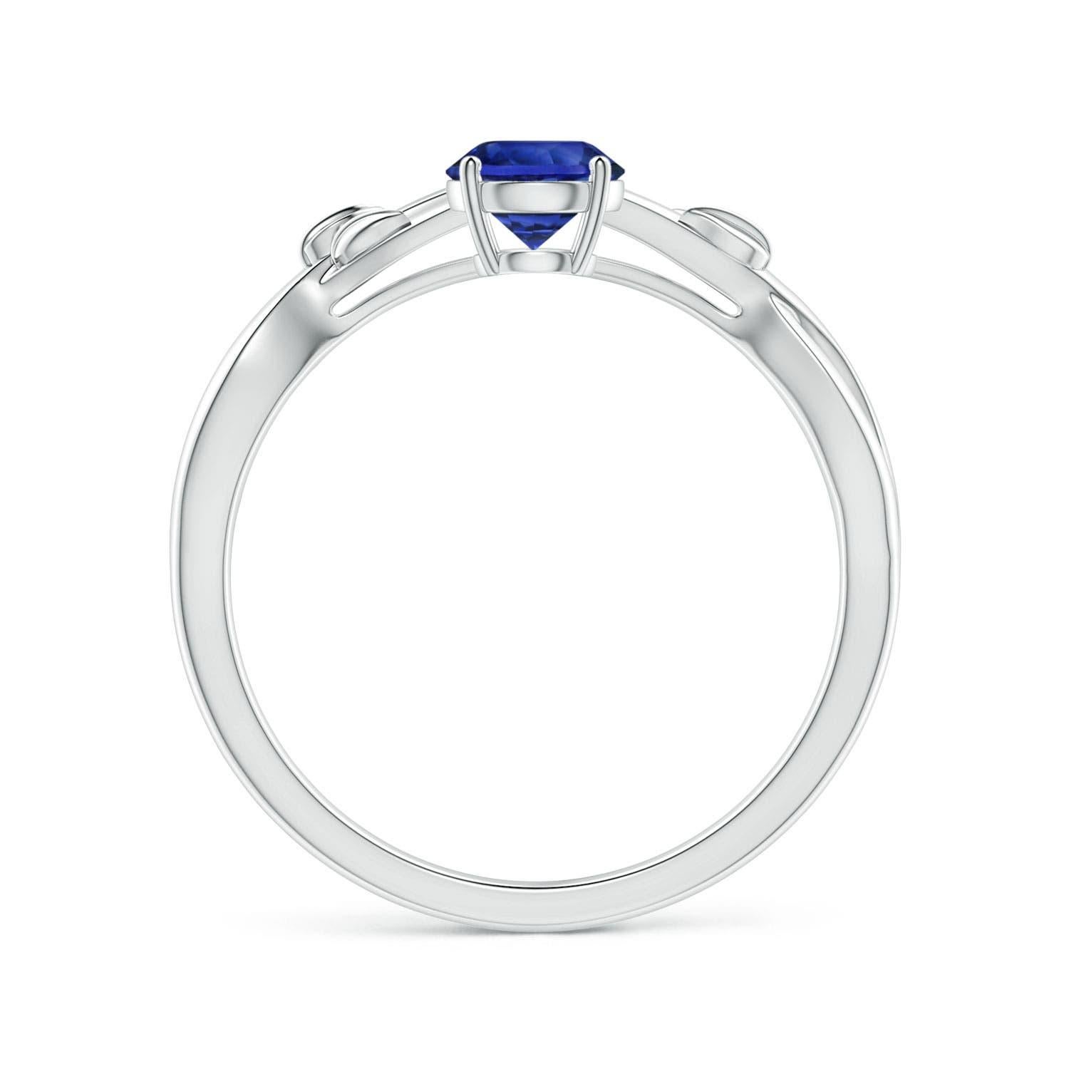 For Sale:  ANGARA GIA Certified Natural 1.33ct Blue Sapphire Solitaire Ring 14K White Gold 3