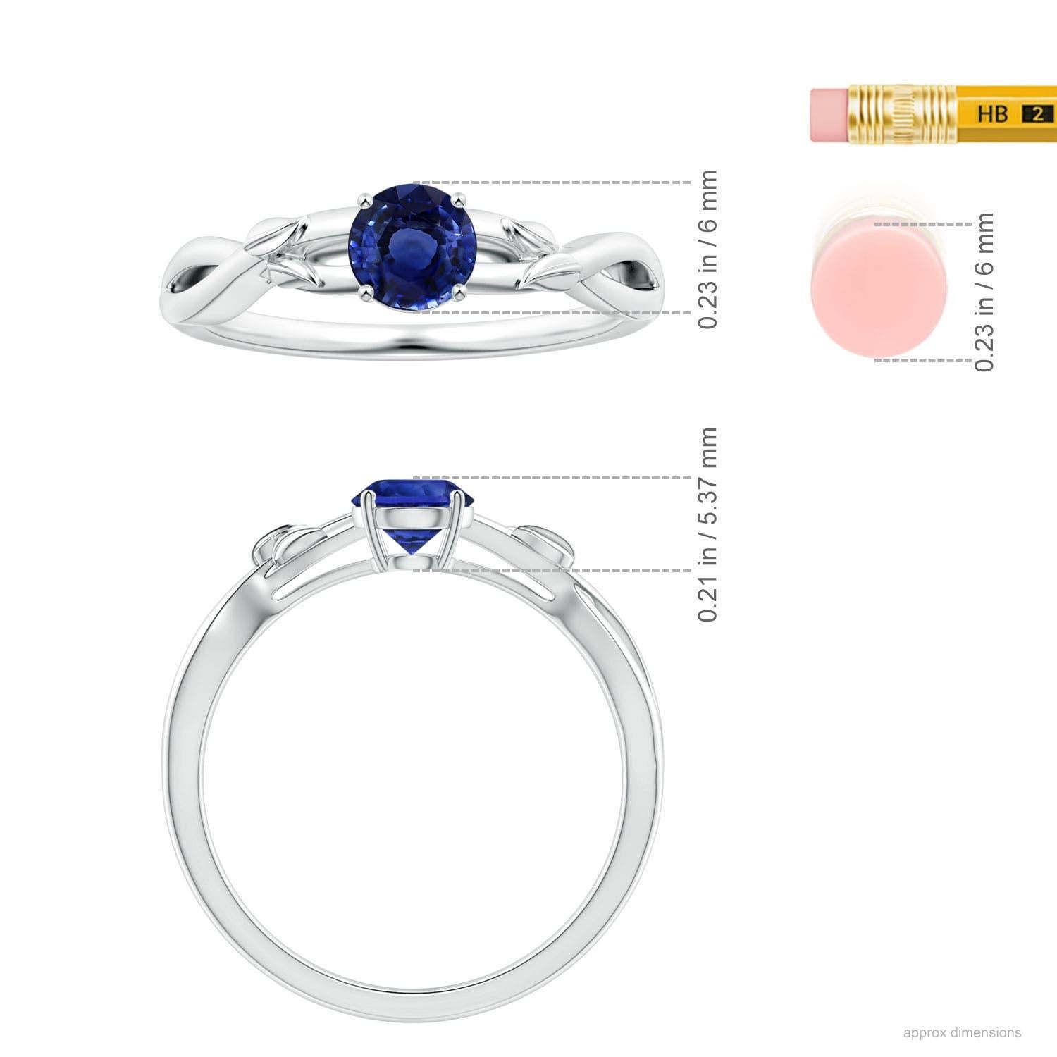 For Sale:  ANGARA GIA Certified Natural 1.33ct Blue Sapphire Solitaire Ring 14K White Gold 2