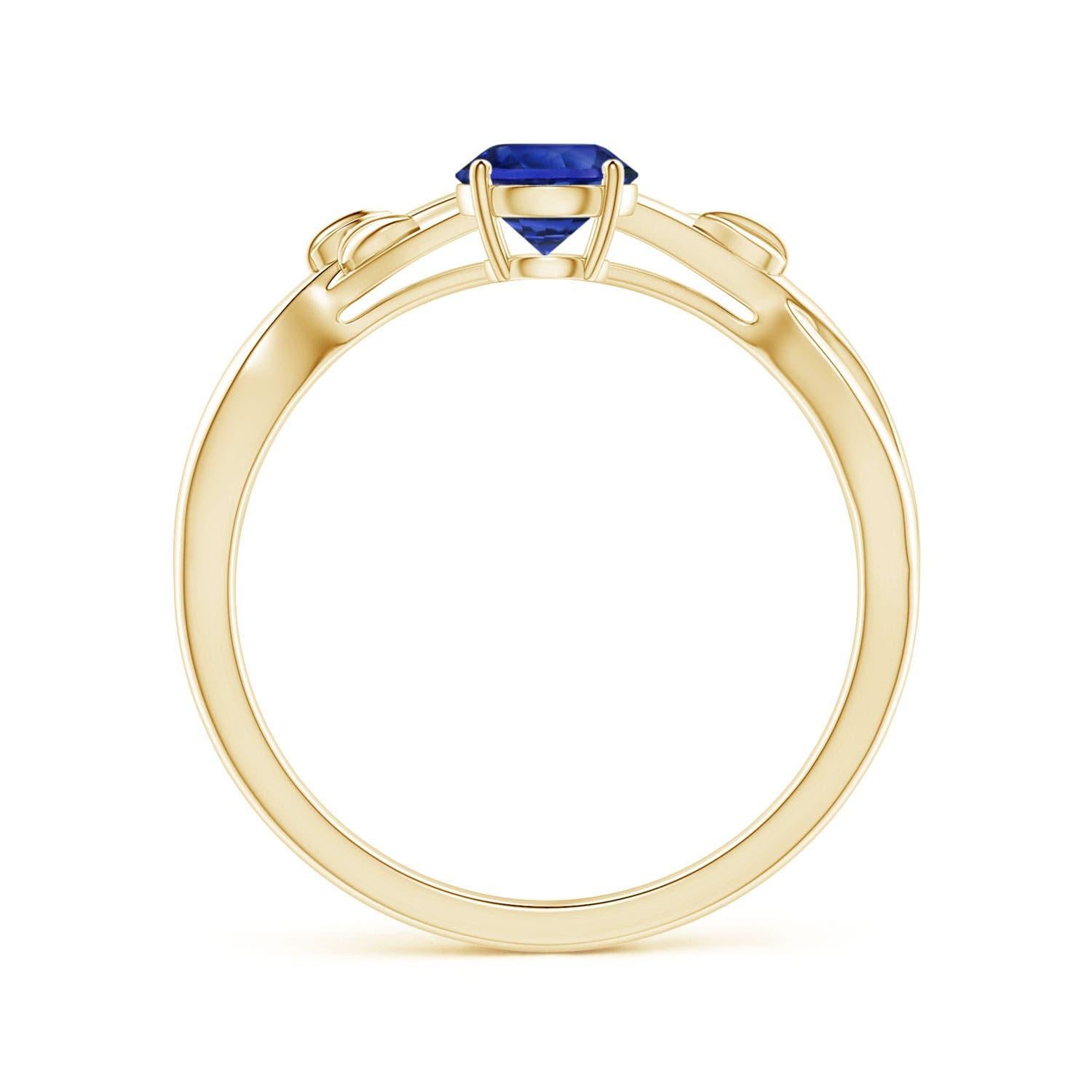 For Sale:  ANGARA GIA Certified Natural Blue Sapphire Solitaire Ring in 18K Yellow Gold 3