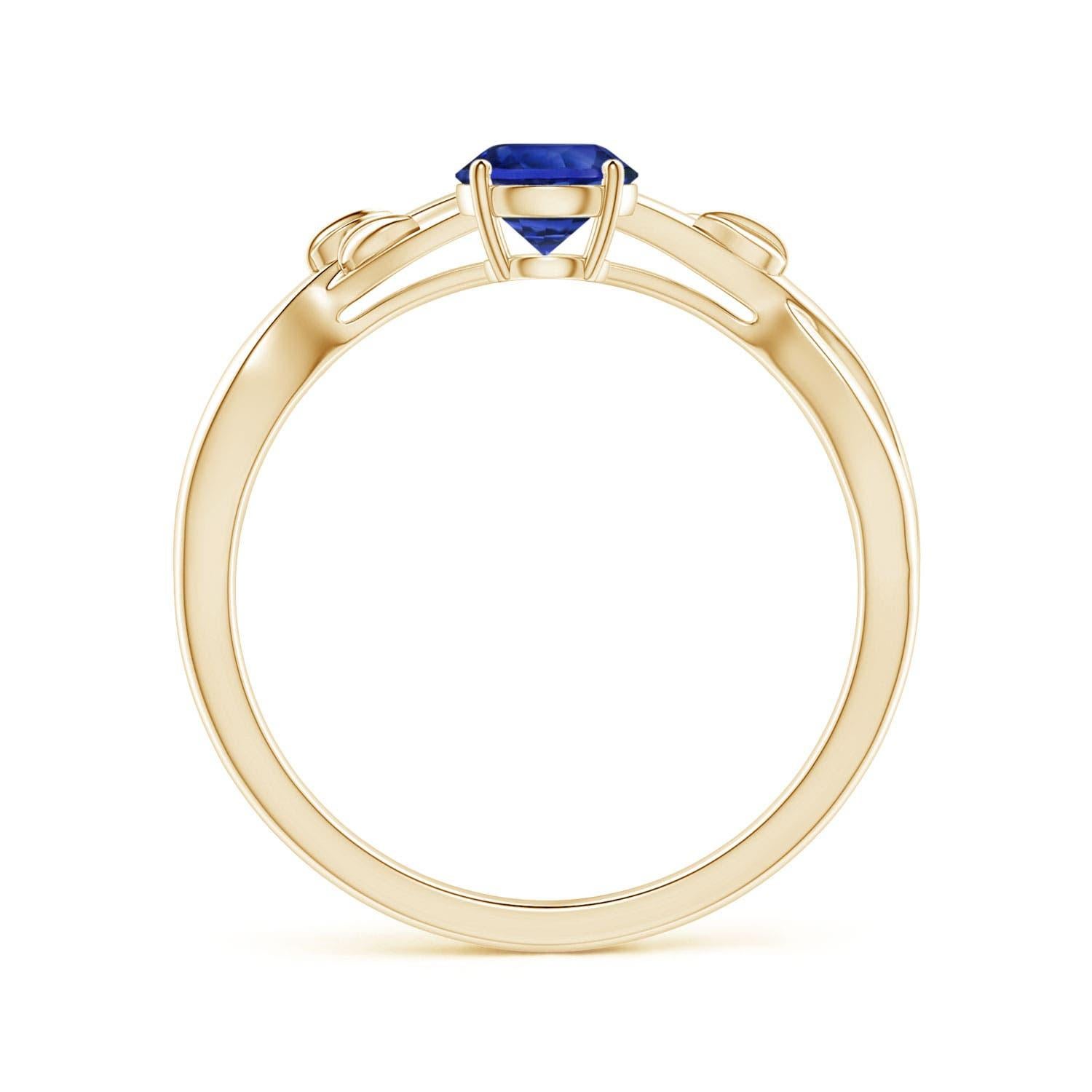 For Sale:  ANGARA GIA Certified Natural 1.33ct Blue Sapphire Solitaire Ring 14K Yellow Gold 3