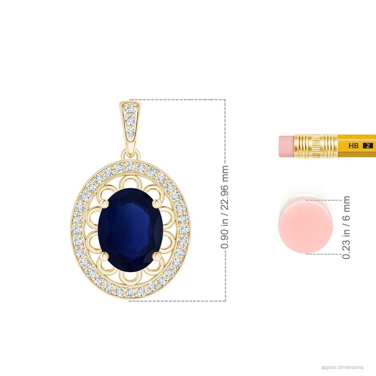 ANGARA GIA Certified Natural Blue Sapphire Yellow Gold Pendant Necklace In New Condition In Los Angeles, CA