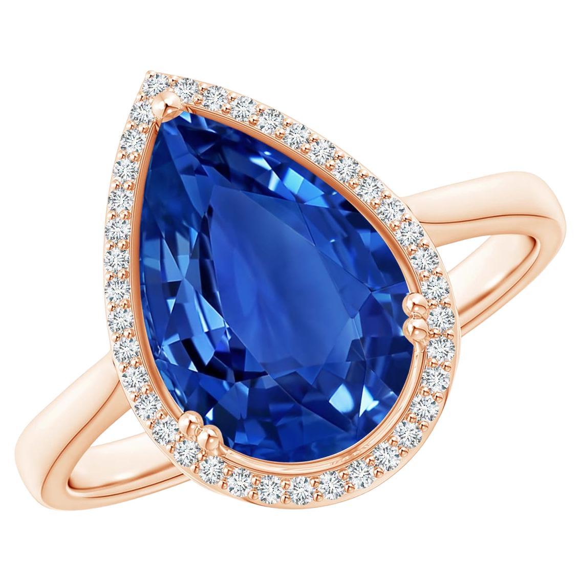 Customizable ANGARA GIA Certified Natural Ceylon Sapphire Cocktail Ring