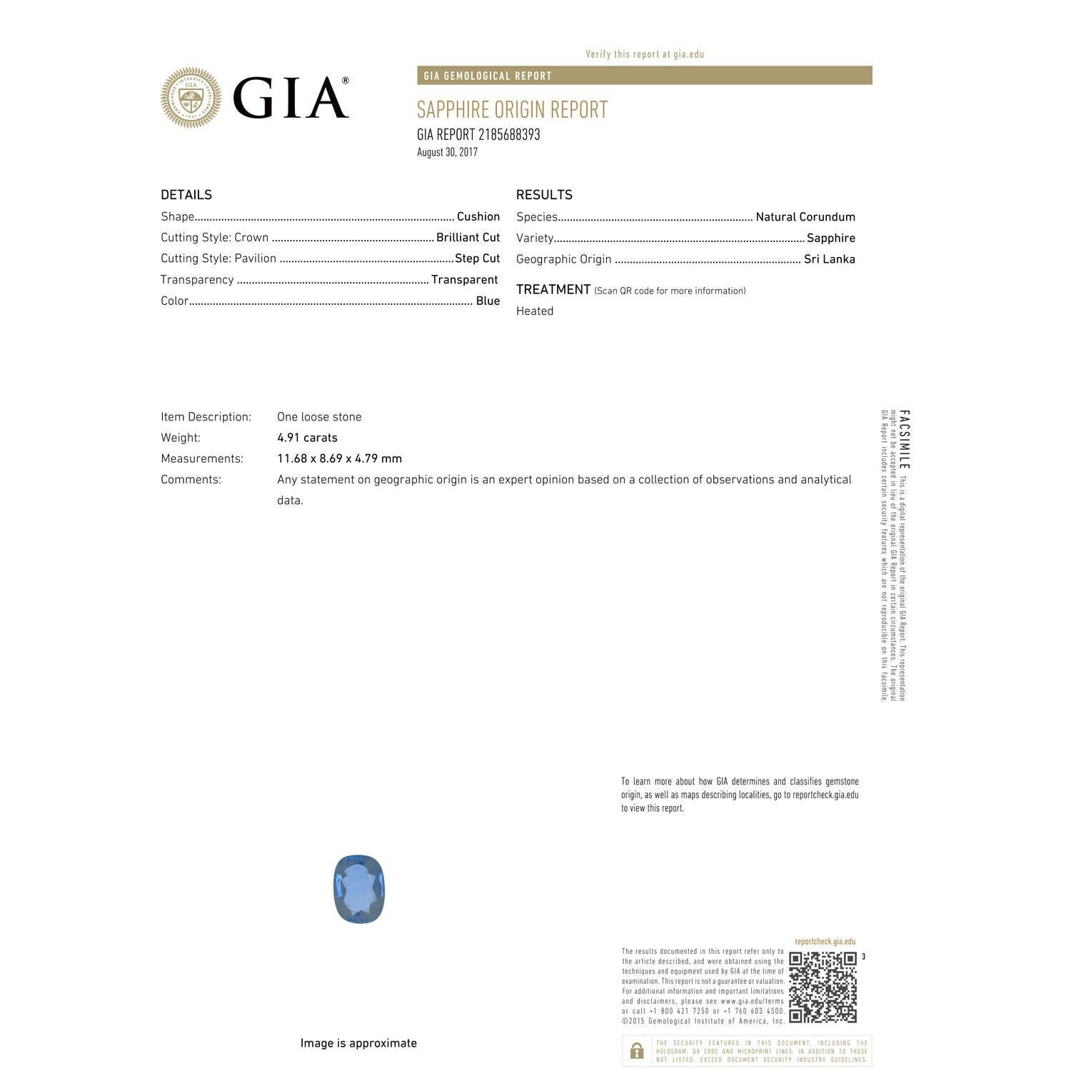 For Sale:  GIA Certified Natural Ceylon Sapphire Ring in Rose Gold 3