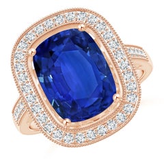 Angara GIA Certified Natural Ceylon Sapphire Ring in Rose Gold