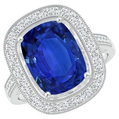 GIA Certified Natural Ceylon Sapphire Ring in White Gold