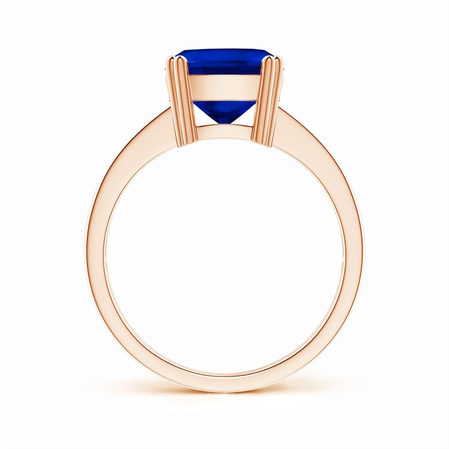 Angara GIA Certified Natural Ceylon Sapphire Ring with Diamonds in Rose Gold 2