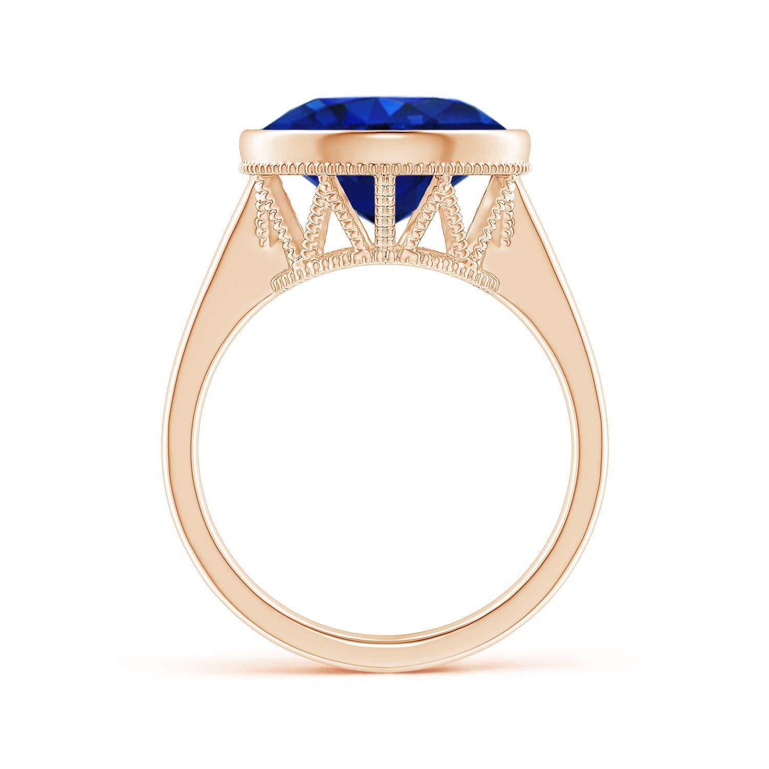 For Sale:  Angara GIA Certified Natural Ceylon Sapphire Solitaire Ring in Rose Gold 2