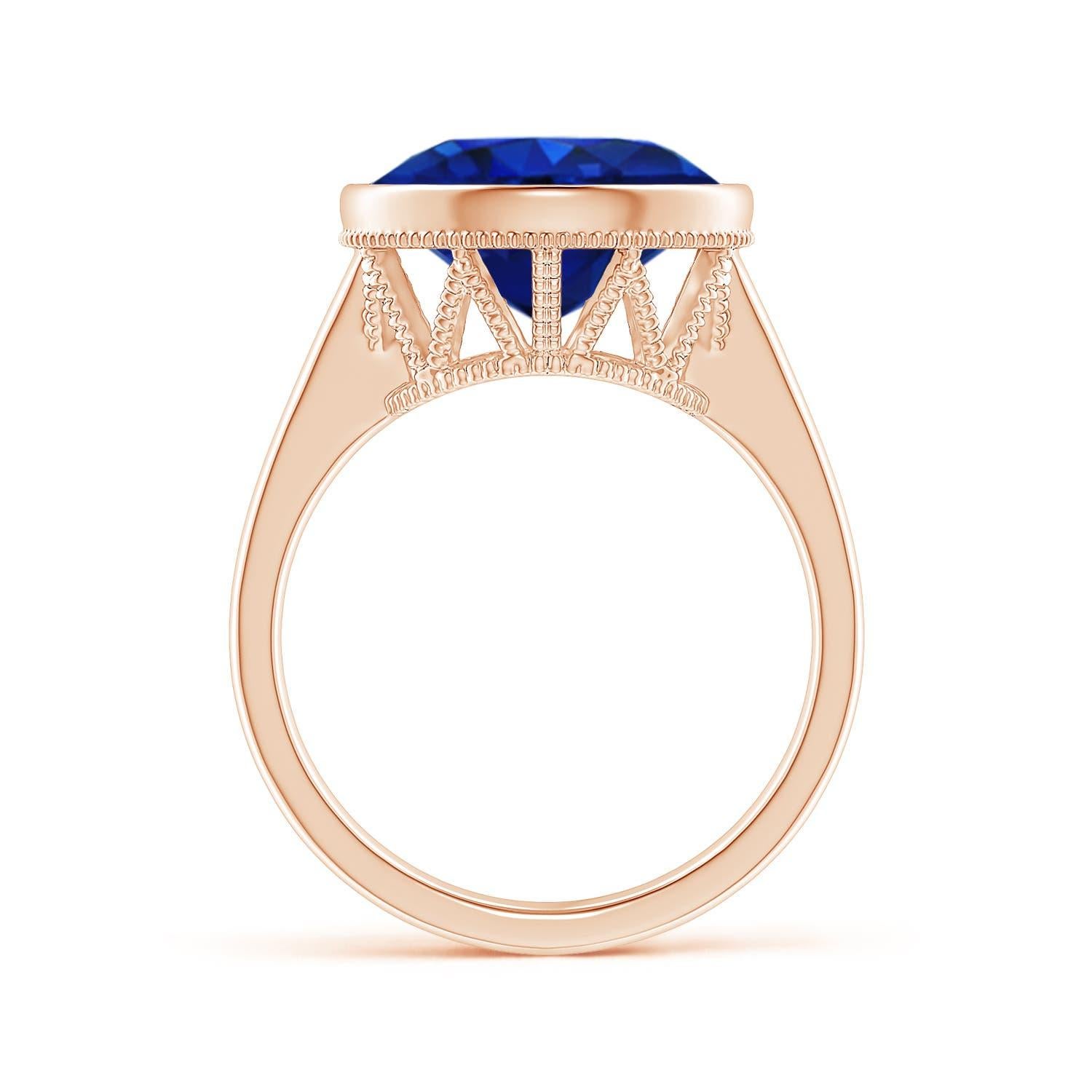 For Sale:  ANGARA GIA Certified Natural Ceylon Sapphire Solitaire Ring in Rose Gold 2