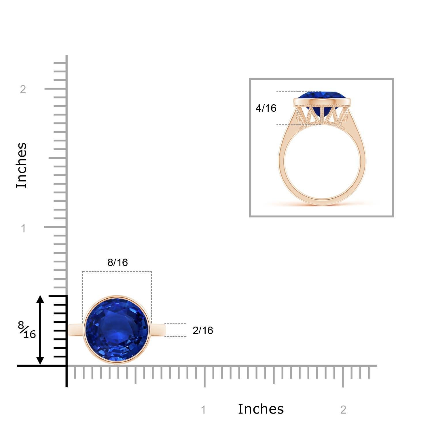 Angara GIA Certified Natural Ceylon Sapphire Solitaire Ring in Rose Gold 6
