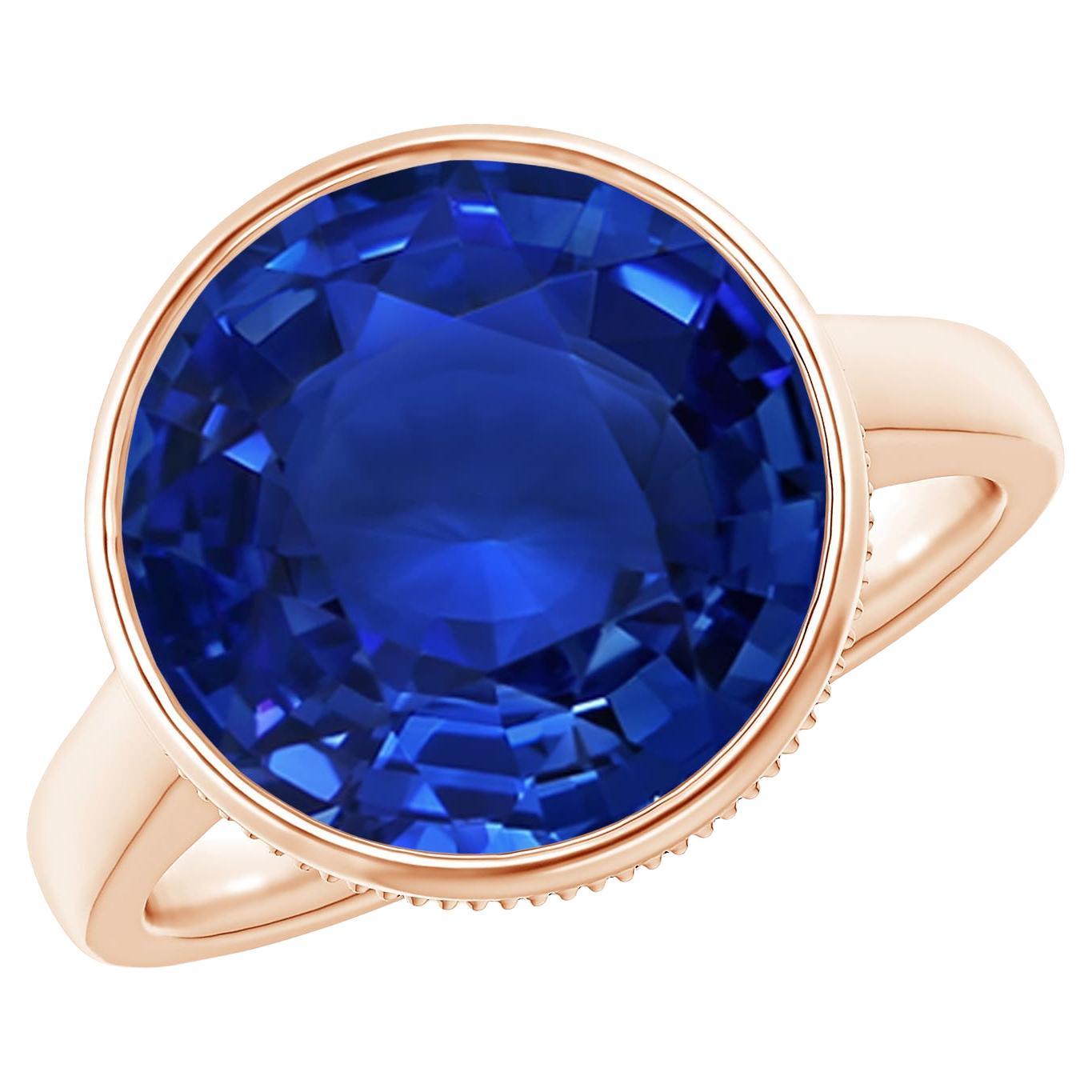 For Sale:  ANGARA GIA Certified Natural Ceylon Sapphire Solitaire Ring in Rose Gold