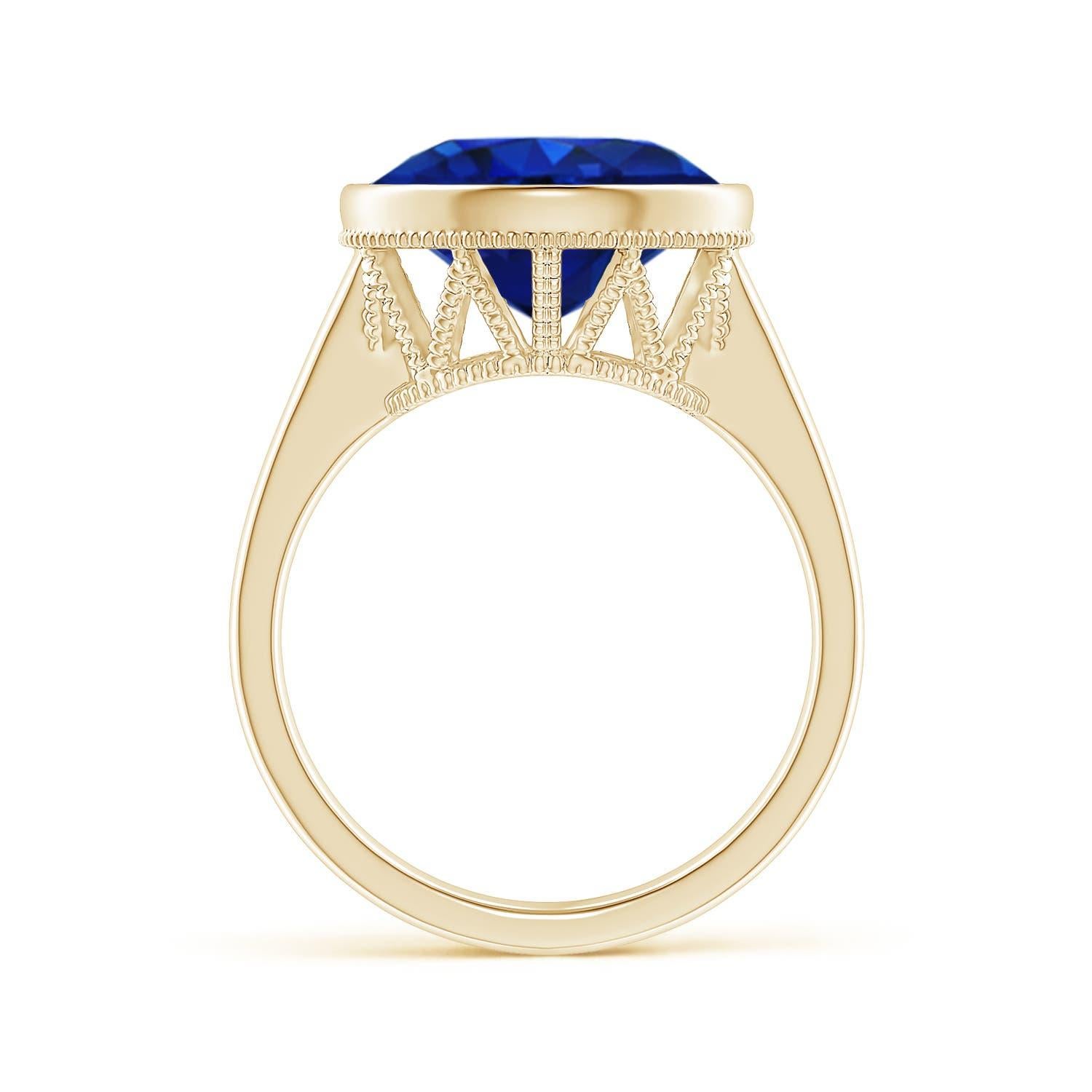 For Sale:  ANGARA GIA Certified Natural Ceylon Sapphire Solitaire Ring in Yellow Gold 2