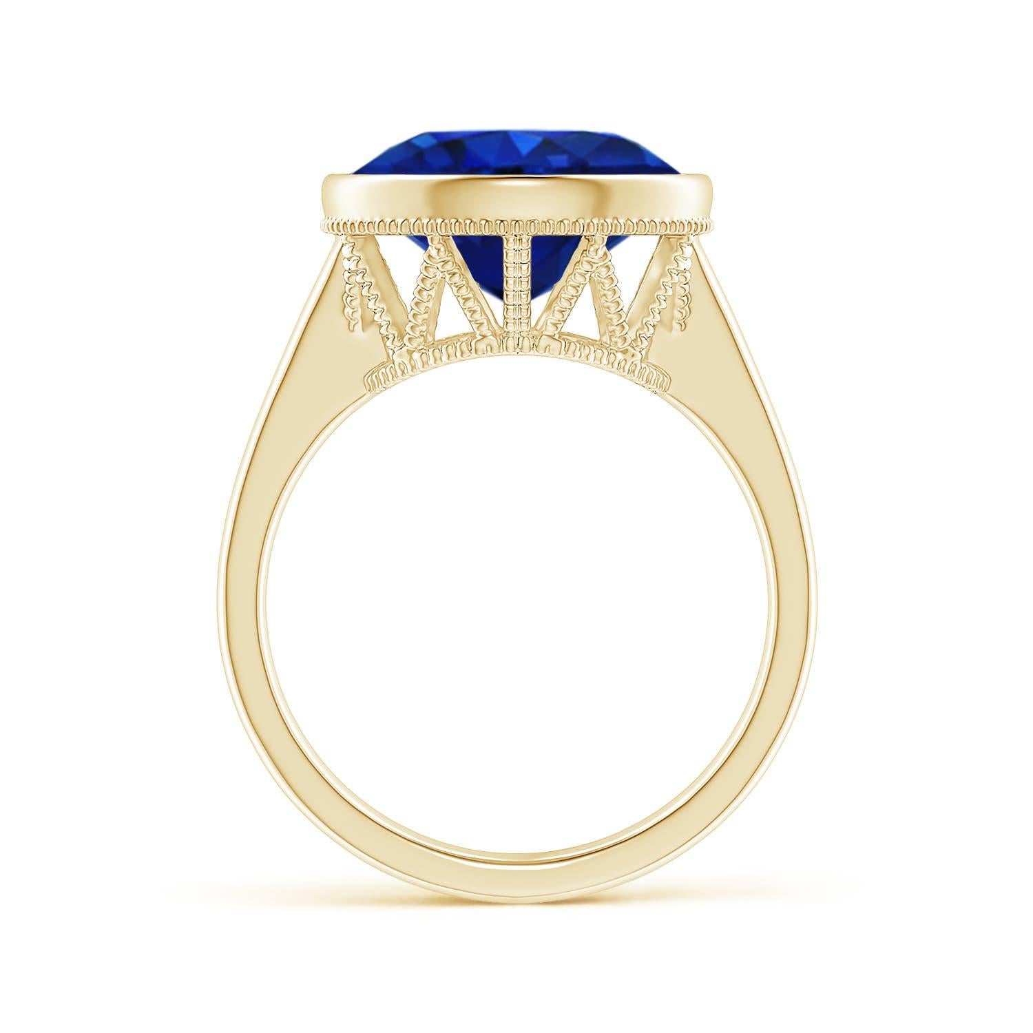 For Sale:  Angara GIA Certified Natural Ceylon Sapphire Solitaire Ring in Yellow Gold 2