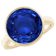ANGARA GIA Certified Natural Ceylon Sapphire Solitaire Ring in Yellow Gold