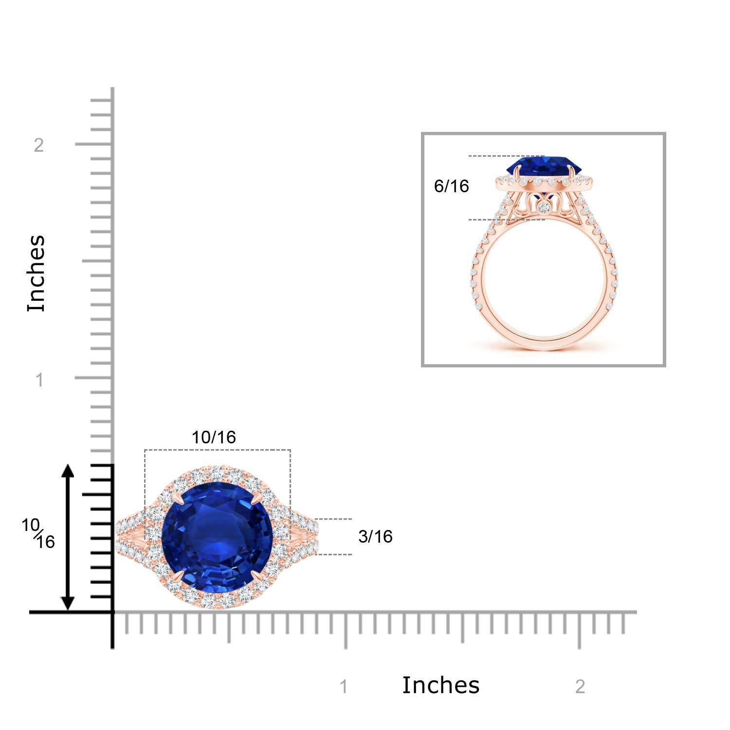 For Sale:  ANGARA GIA Certified Natural Ceylon Sapphire Split Shank Rose Gold Ring 6