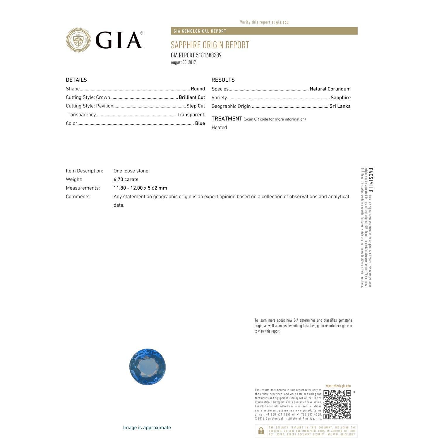 Angara GIA Certified Natural Ceylon Sapphire Split Shank White Gold Ring 3