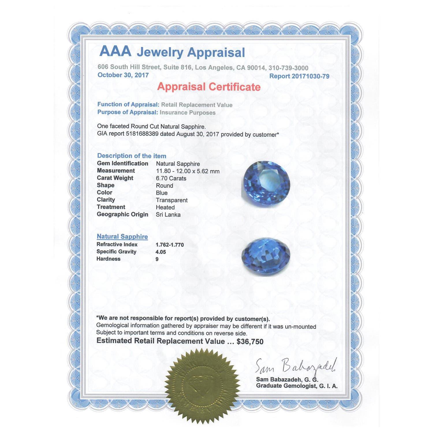 Angara GIA Certified Natural Ceylon Sapphire Split Shank White Gold Ring 4