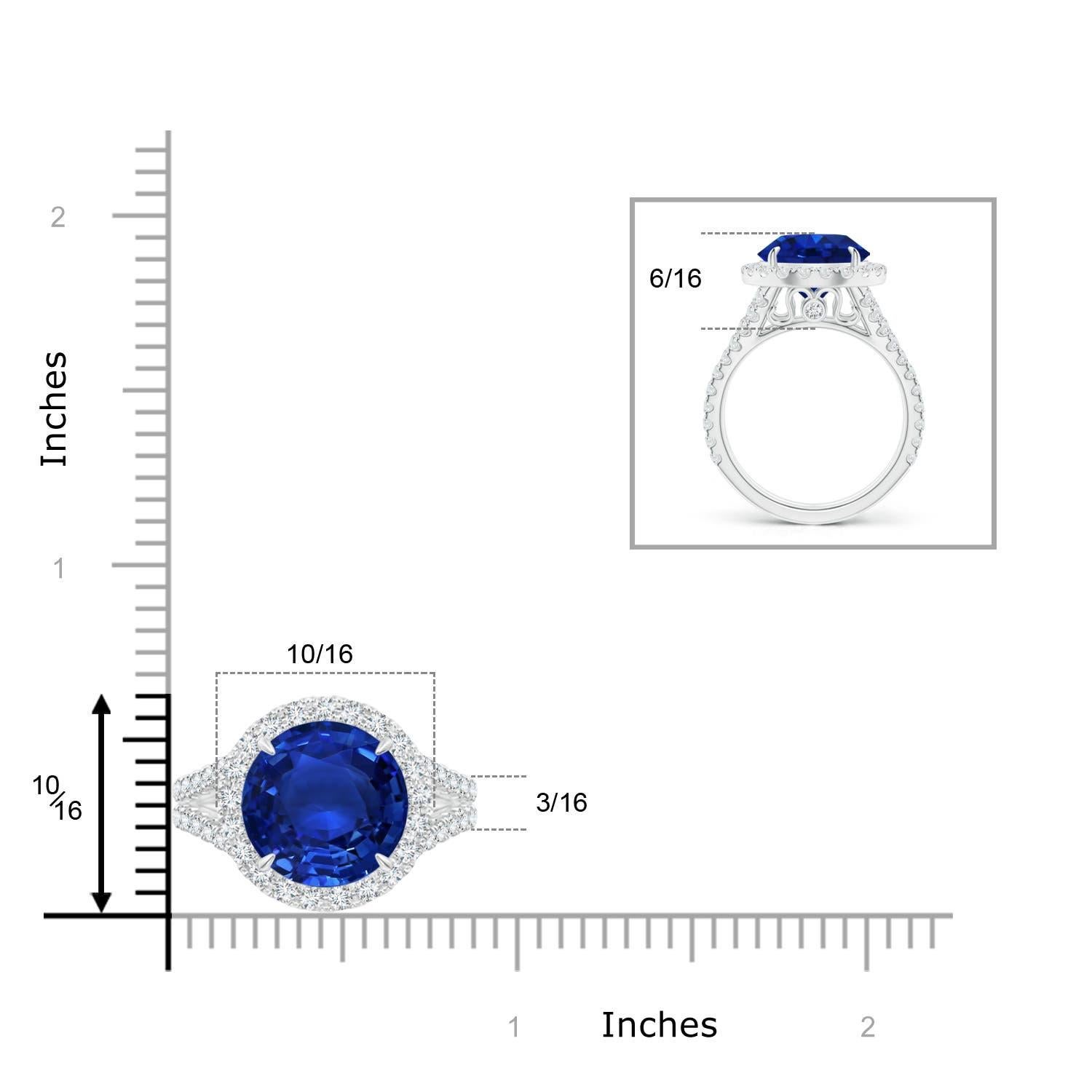 Angara GIA Certified Natural Ceylon Sapphire Split Shank White Gold Ring 6