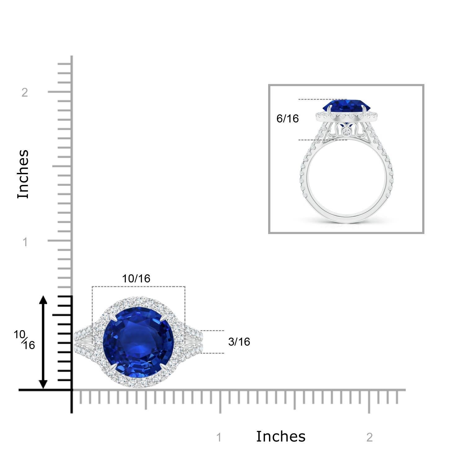 Im Angebot: GIA-zertifizierter Ring aus Weißgold mit natürlichem Ceylon-Saphir und geteiltem Schaft () 6