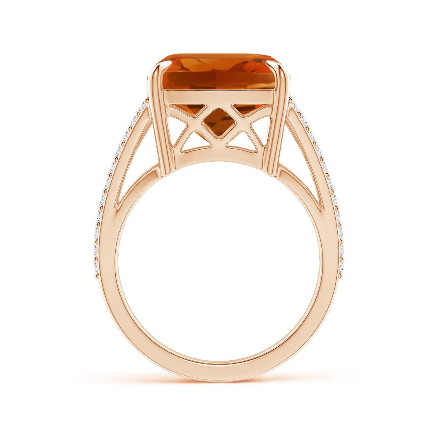 For Sale:  Angara GIA Certified Natural Citrine Crossover Shank Ring in Rose Gold 2