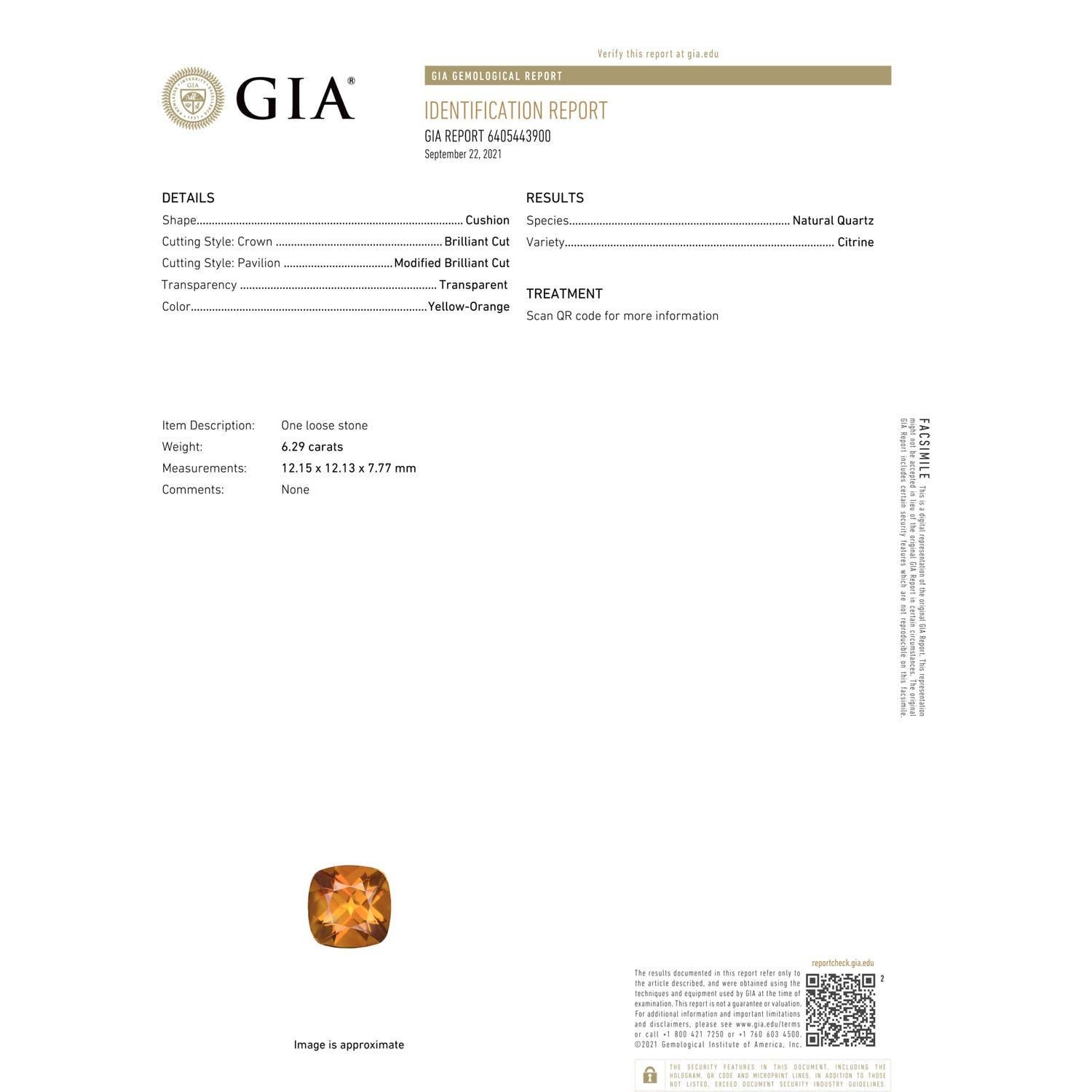 En vente :  Angara Bague à tige croisée en or rose avec citrine naturelle certifiée par le GIA 3