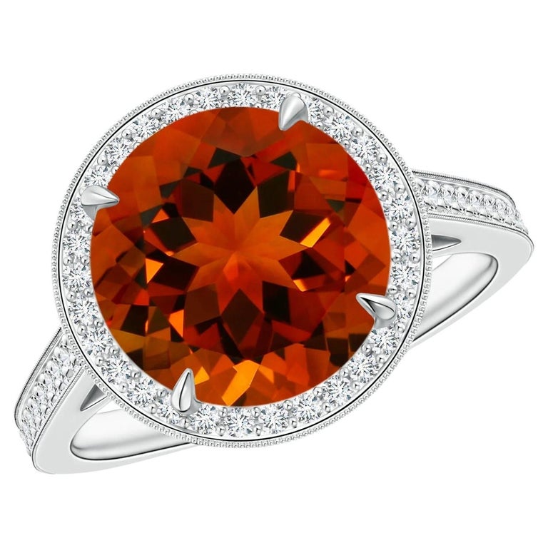 Pear Shaped Halo Citrine in 18k White Gold Ring