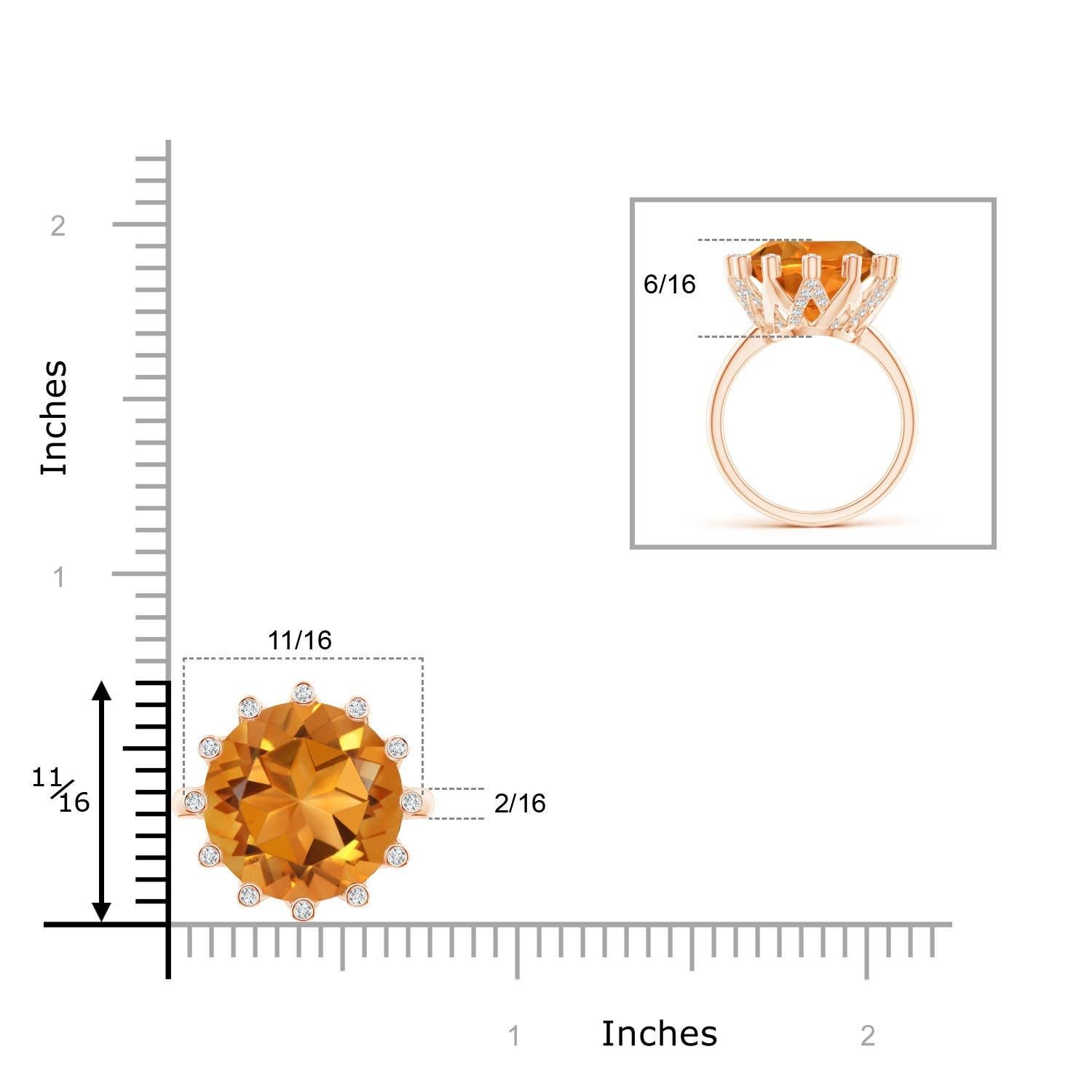 For Sale:  Angara GIA Certified Natural Citrine Ring in Rose Gold with Diamond Accents 4