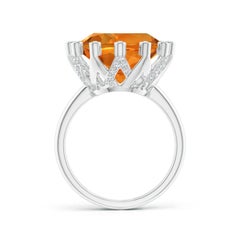 Angara GIA Certified Natural Citrine Ring in 14K Solid Gold with Diamond Accents
