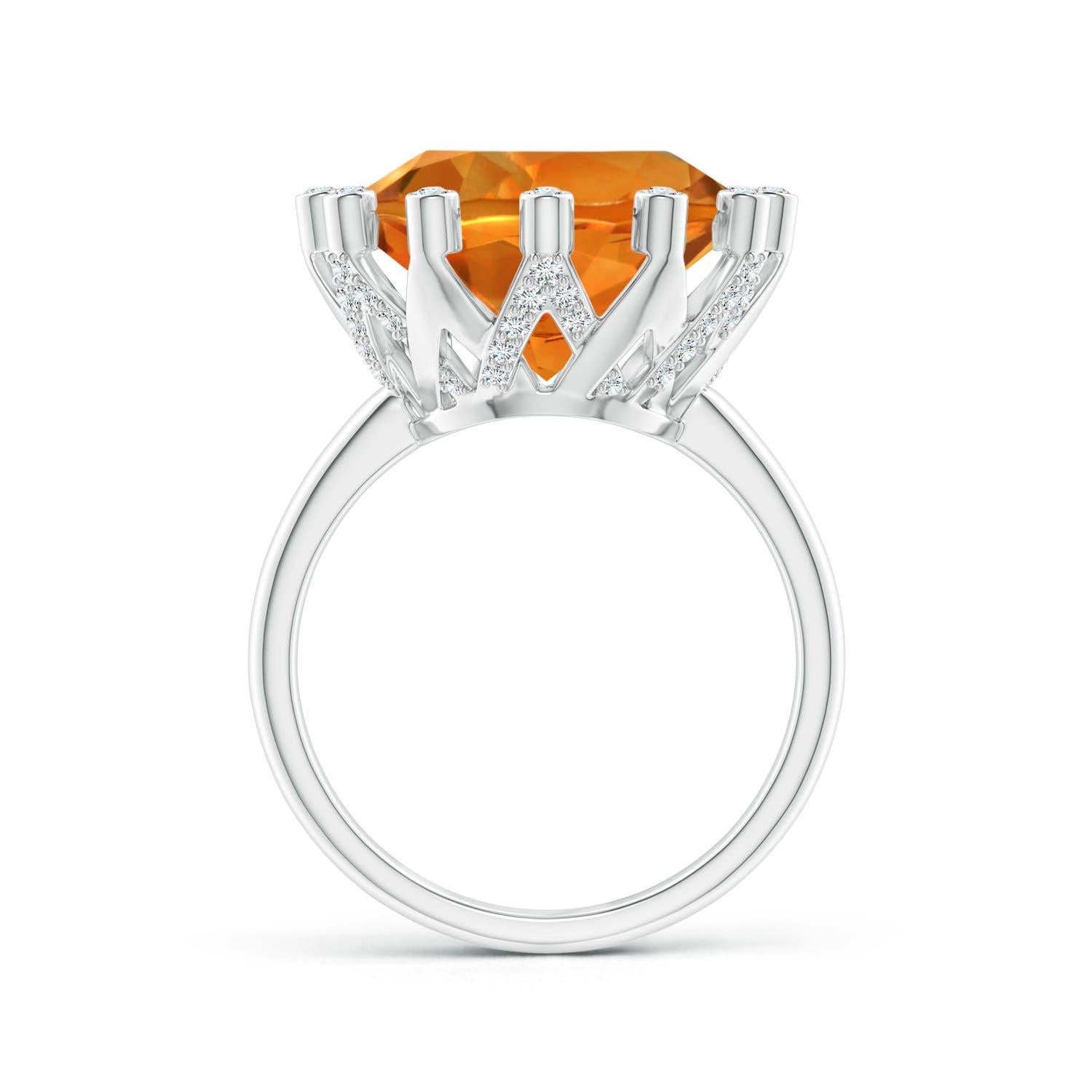 For Sale:  GIA Certified Natural Citrine Ring in White Gold with Diamond Accents 2