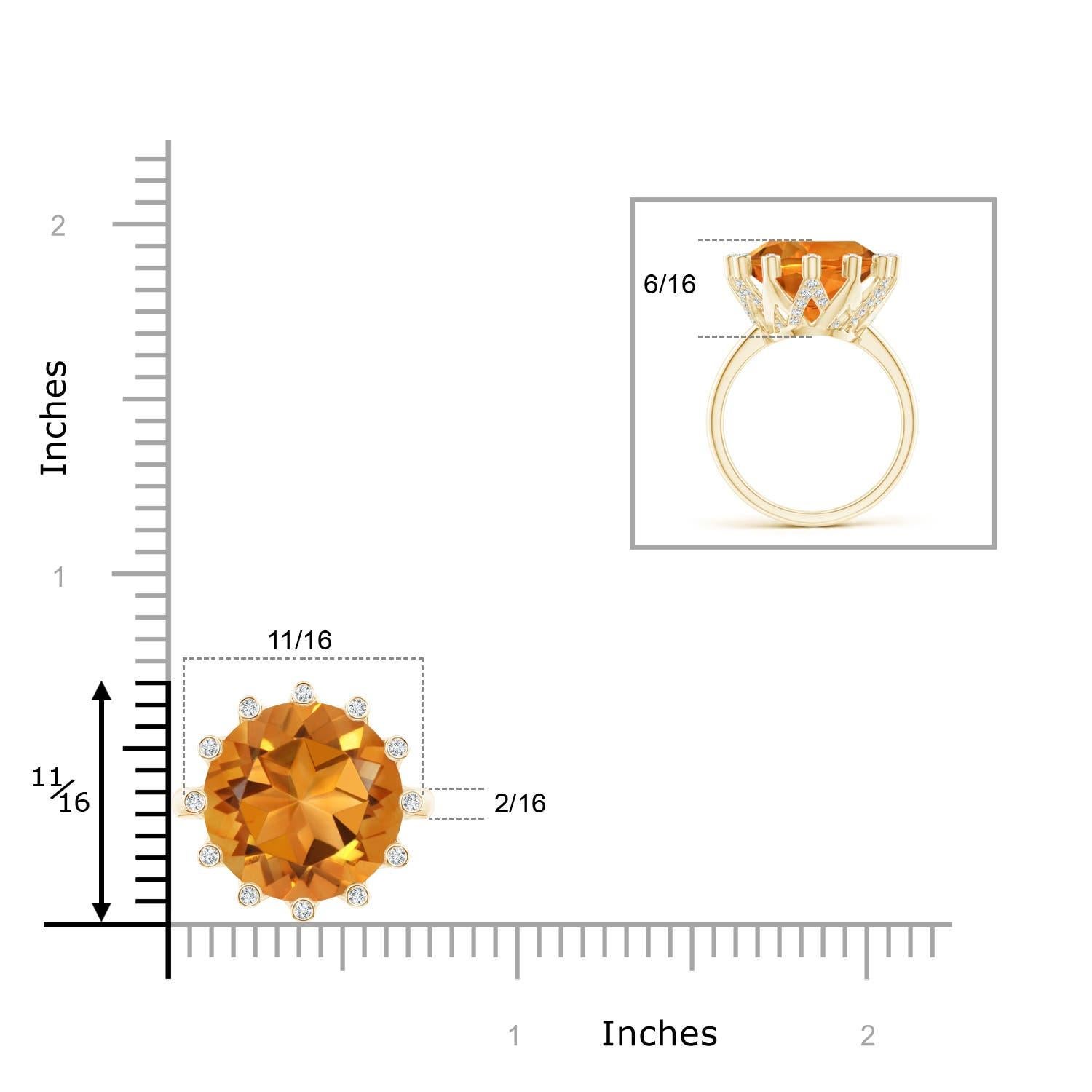 En vente :  Bague en or jaune avec diamants et citrine naturelle certifiée par le GIA 4