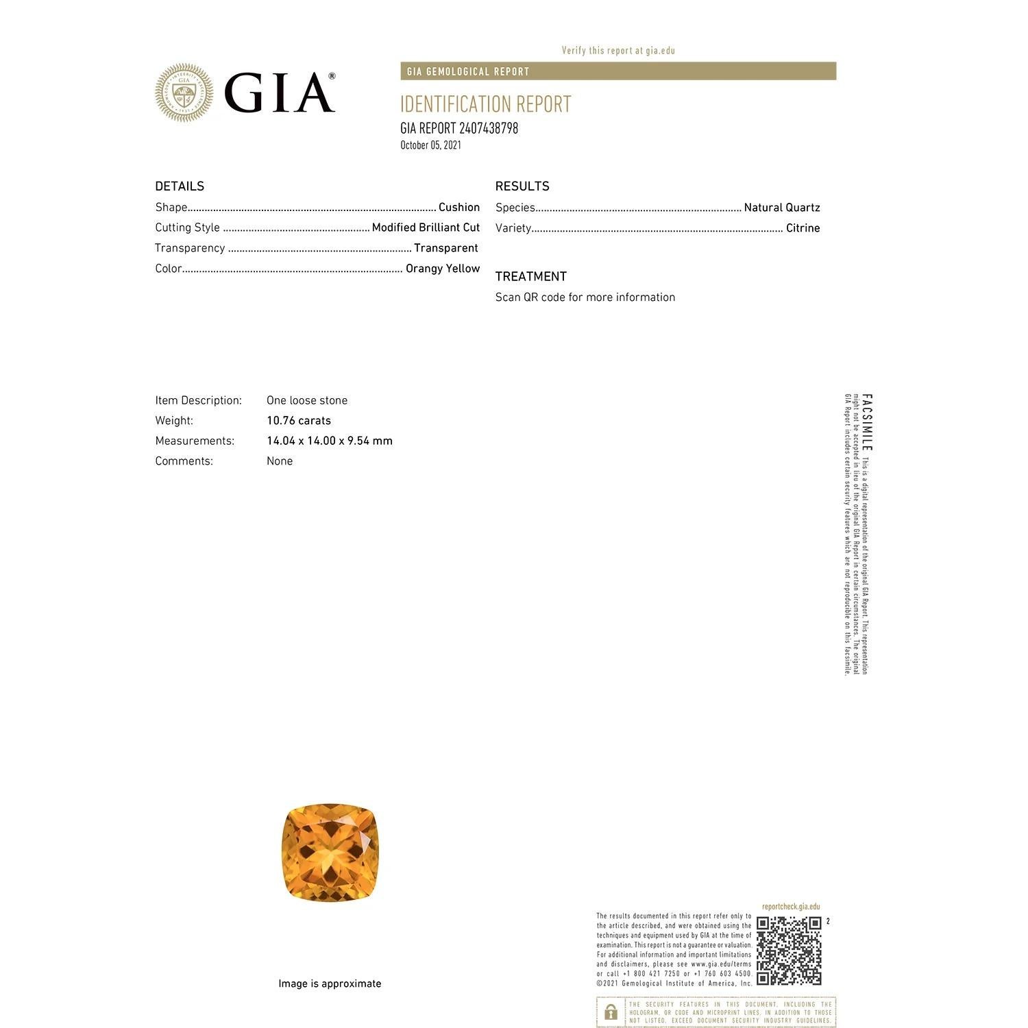 GIA Certified Natural Citrine Solitaire Ring in Rose Gold with Diamonds 5