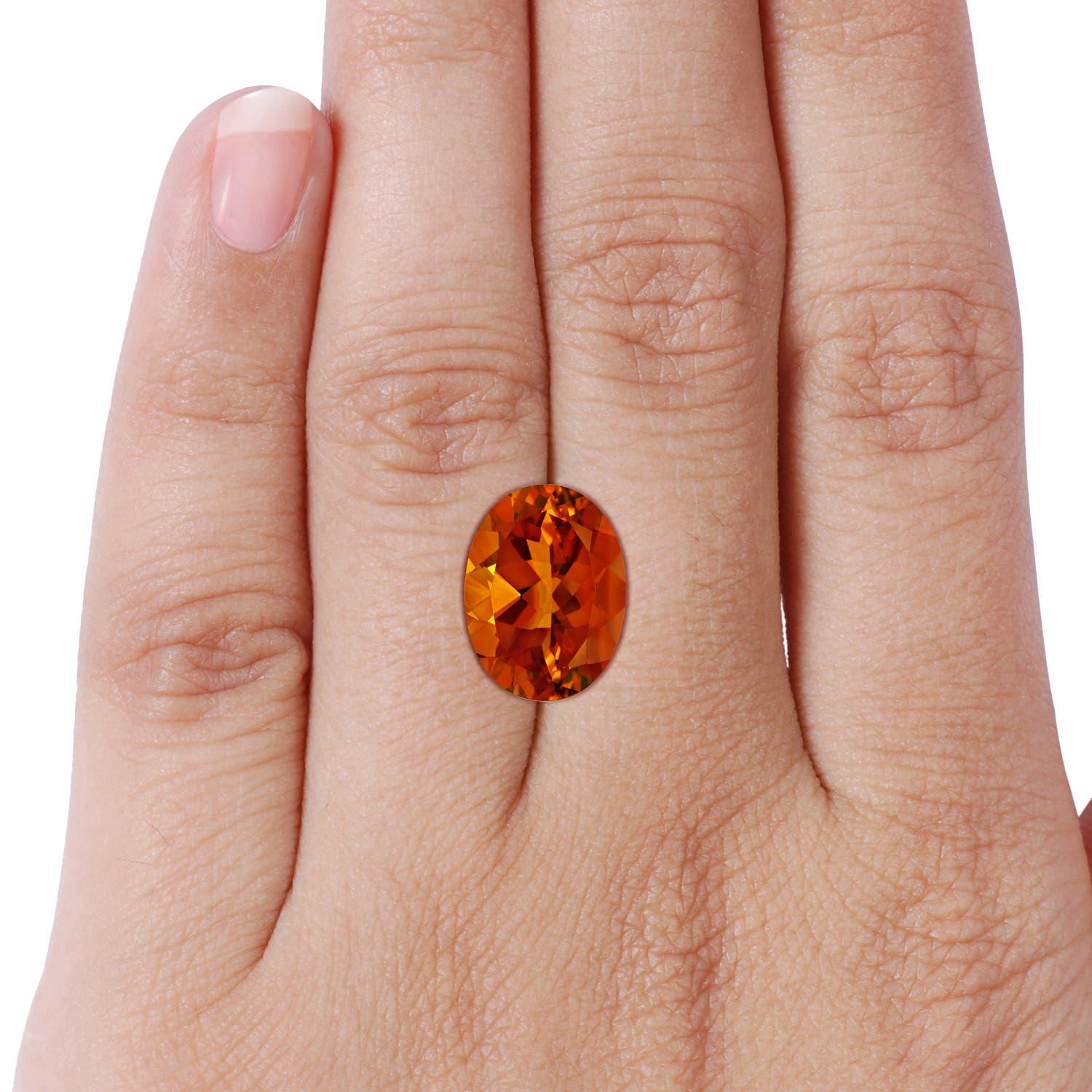 For Sale:  ANGARA GIA Certified Natural Citrine Split Shank Ring in Rose Gold with Diamonds 8