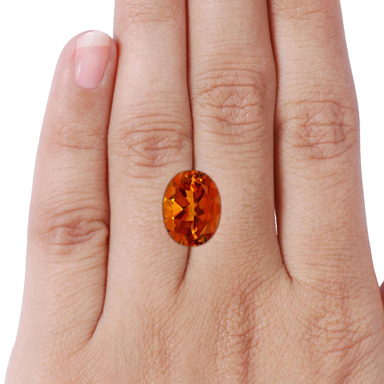For Sale:  ANGARA GIA Certified Natural Citrine Yellow Gold Ring with Diamond Floral Halo 6