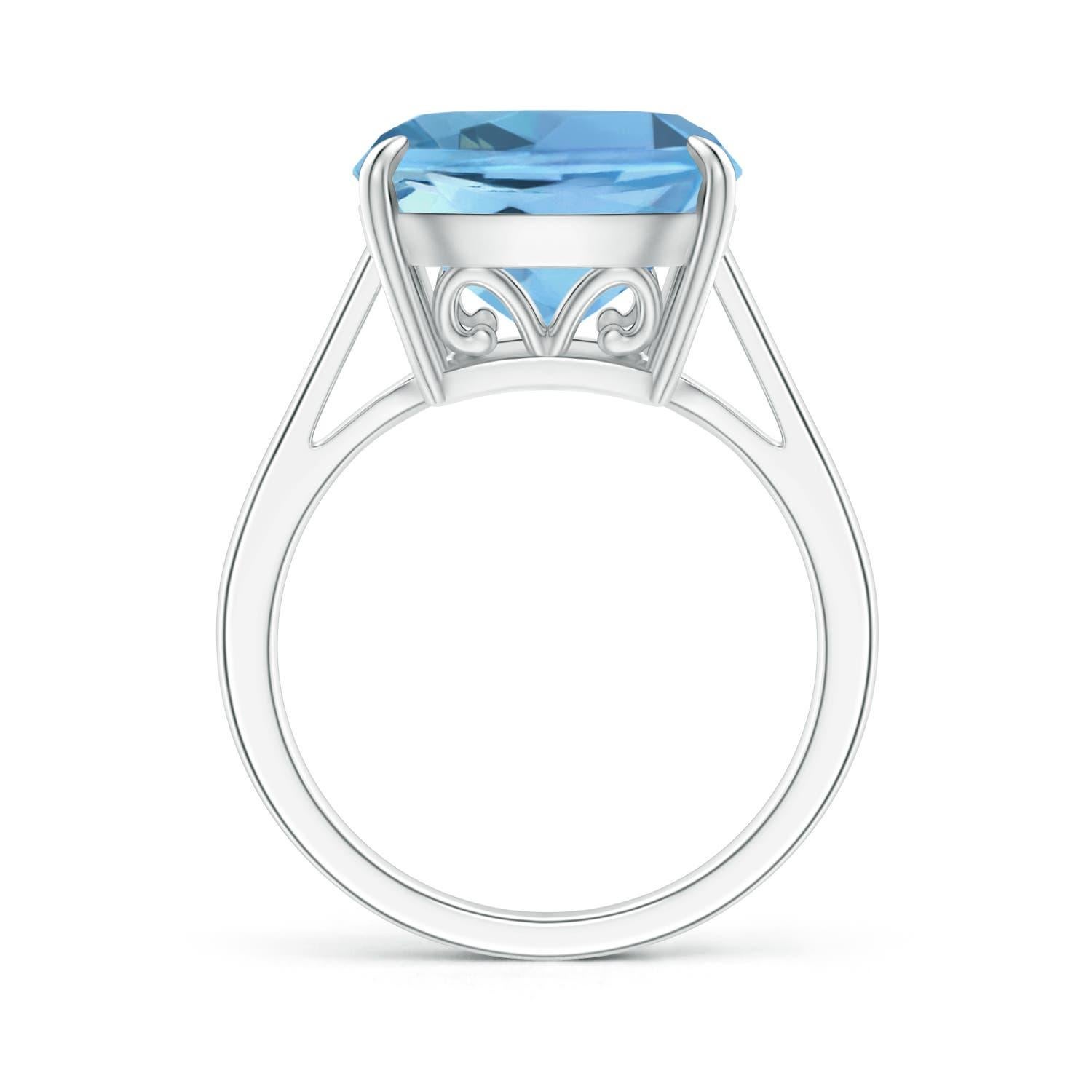 For Sale:  Angara GIA Certified Natural Classic Aquamarine Cocktail Ring in White Gold 2
