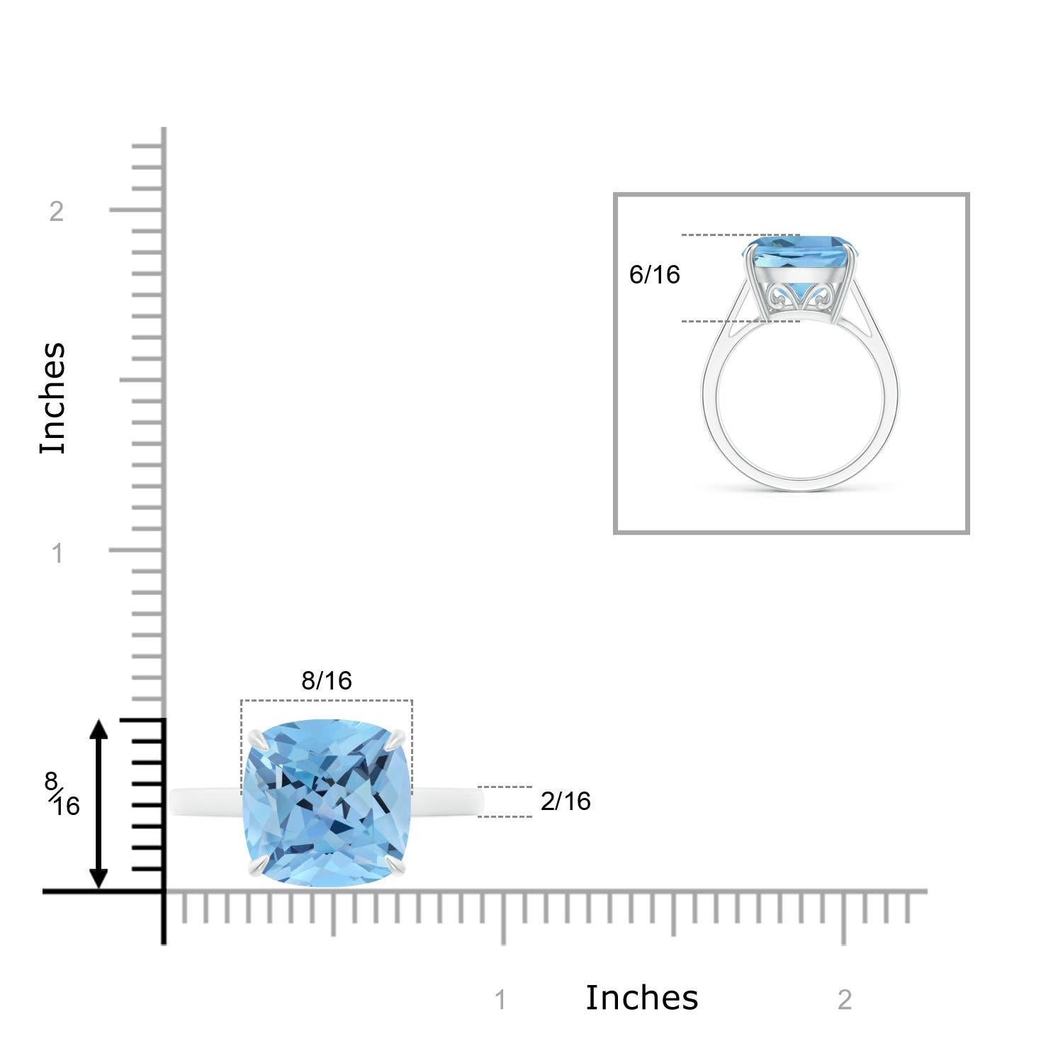 For Sale:  ANGARA GIA Certified Natural Classic Aquamarine Cocktail Ring in White Gold 4