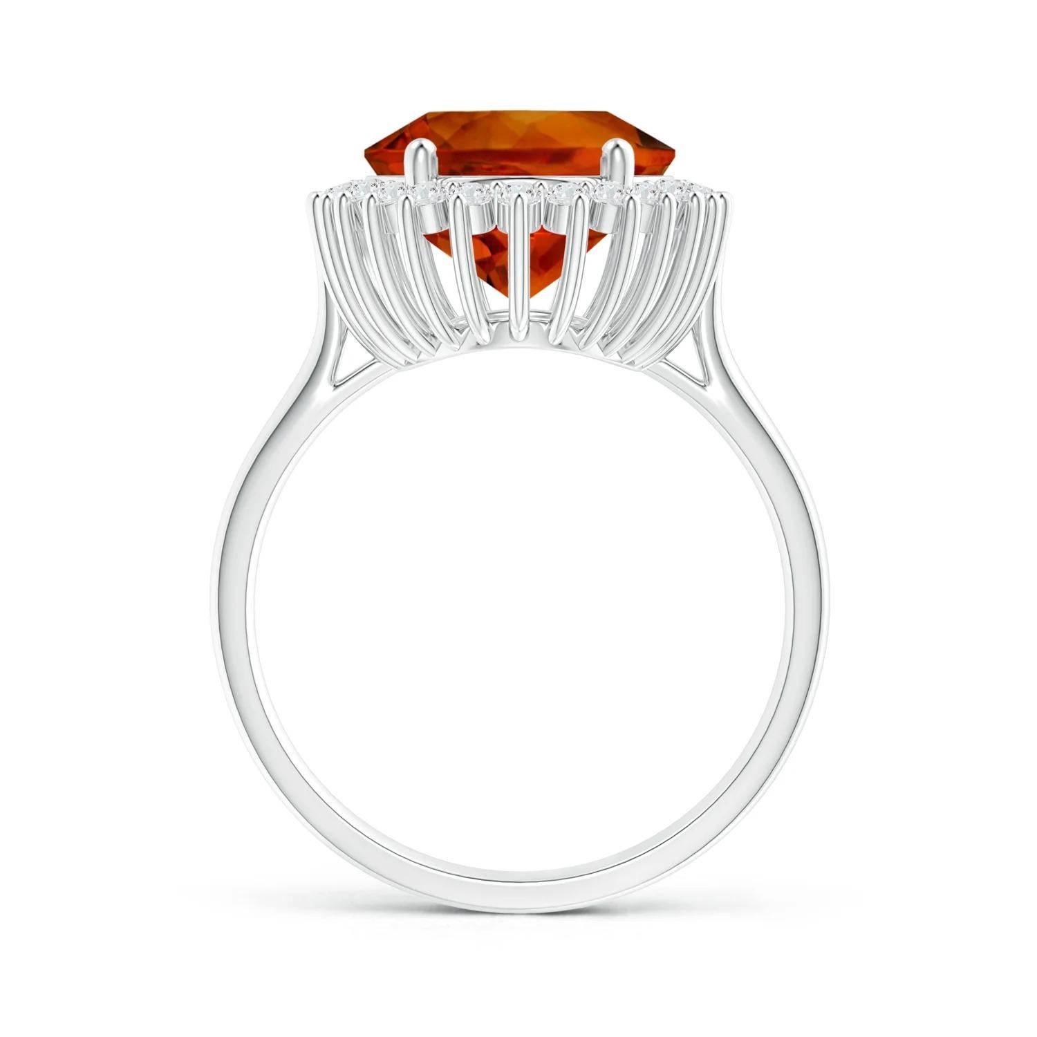 For Sale:  Angara GIA Certified Natural Classic Oval Citrine Floral Halo Ring in White Gold 2