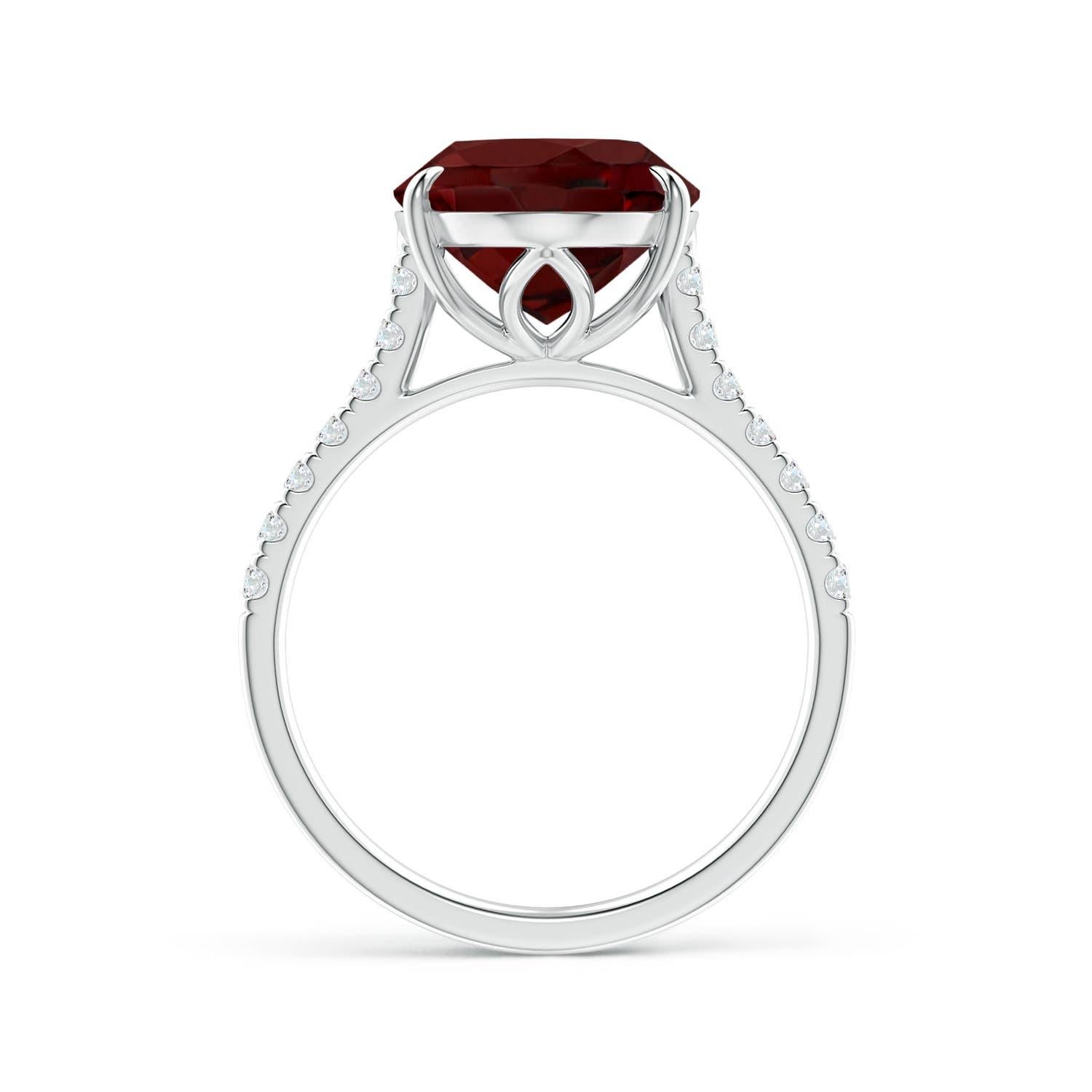 Angara Gia Certified Natural Classic Oval Garnet Solitaire Ring in White Gold 2