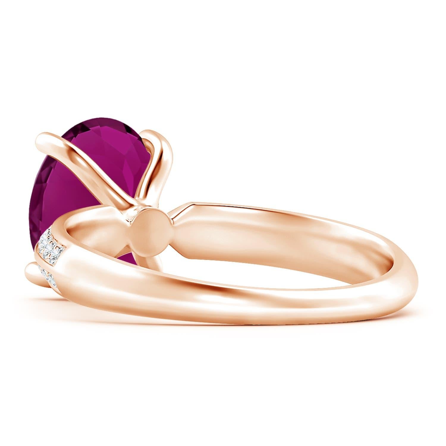 For Sale:  Angara Gia Certified Natural Classic Pink Sapphire Knife Edge Ring in Rose Gold 5