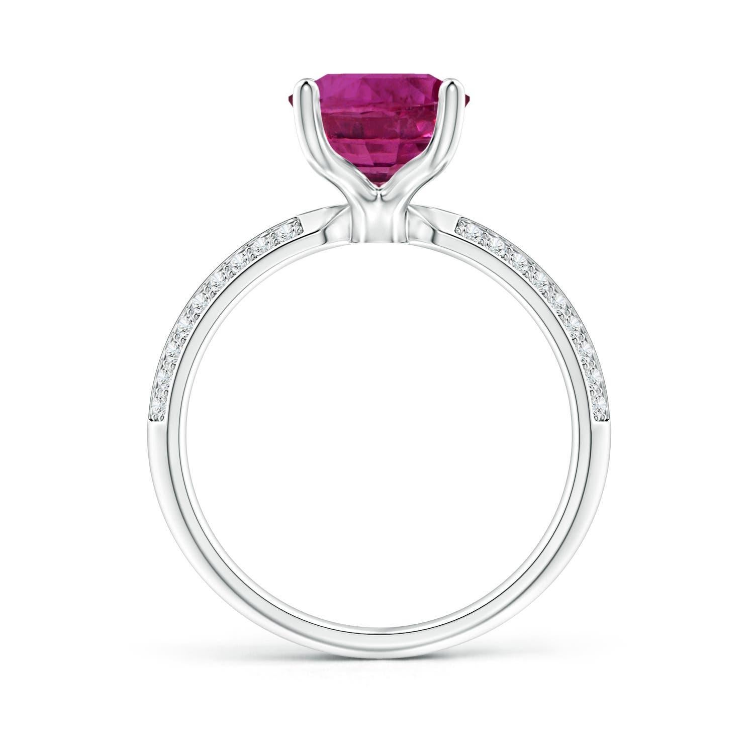 Im Angebot: Angara Gia zertifizierter natürlicher klassischer rosa Saphirmesser-Ring aus Weißgold () 4