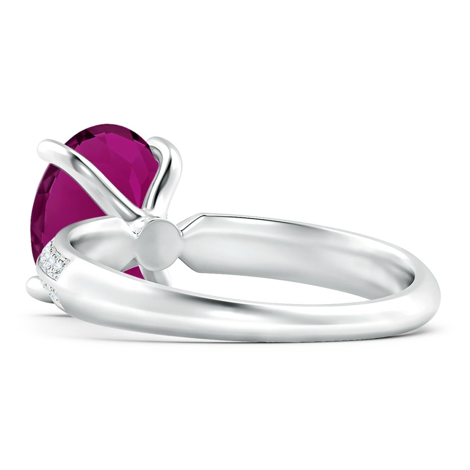 For Sale:  Angara Gia Certified Natural Classic Pink Sapphire Knife Edge Ring in White Gold 5