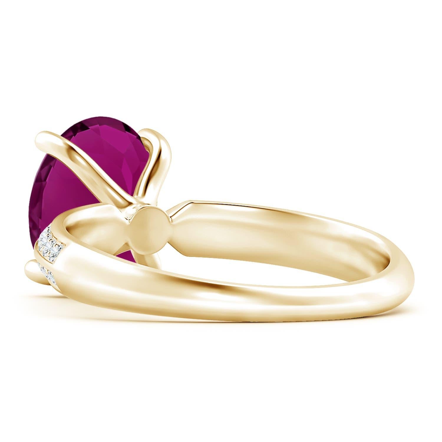 For Sale:  Angara Gia Certified Natural Classic Pink Sapphire Ring in Yellow Gold 5
