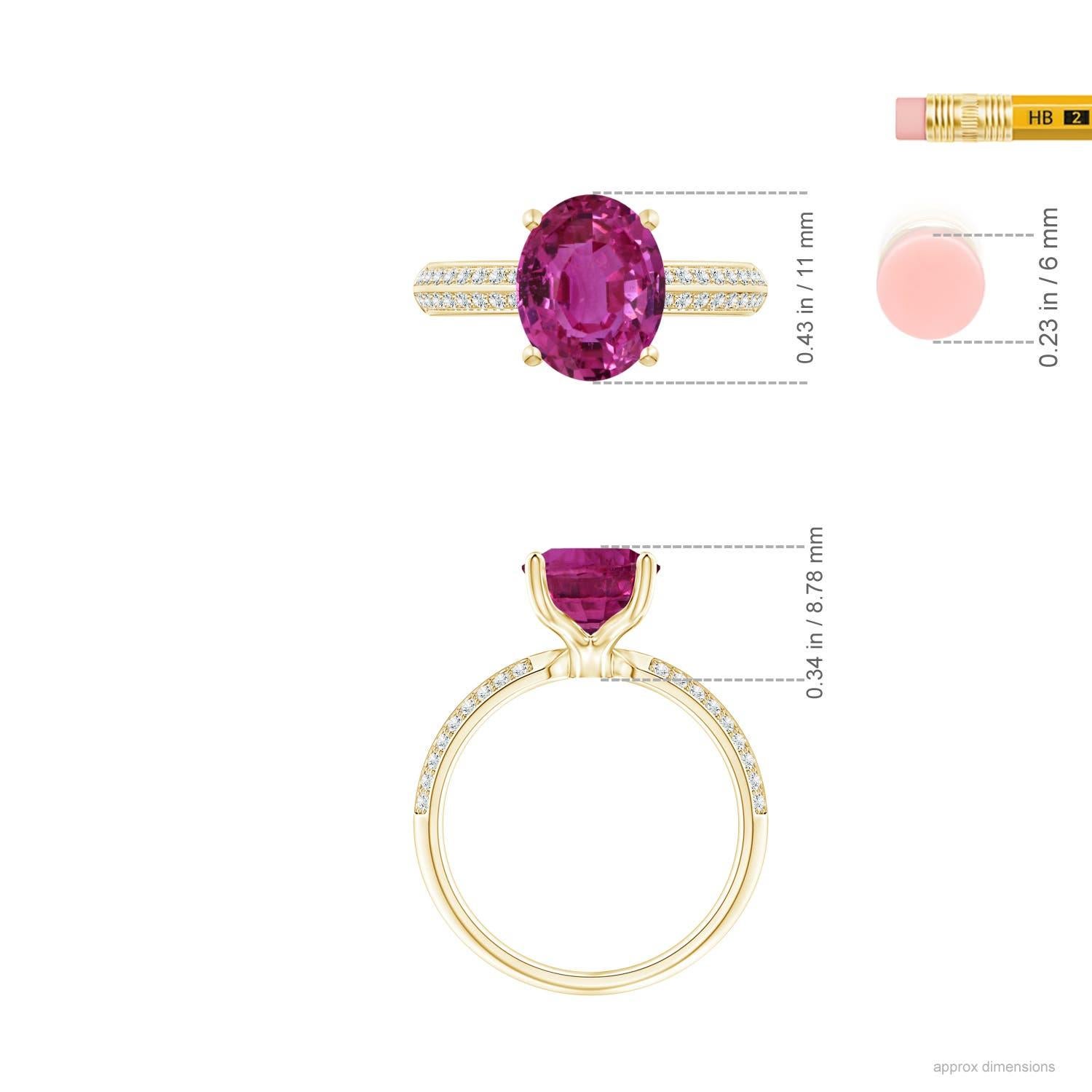 For Sale:  ANGARA GIA Certified Natural Classic Pink Sapphire Ring in Yellow Gold 6